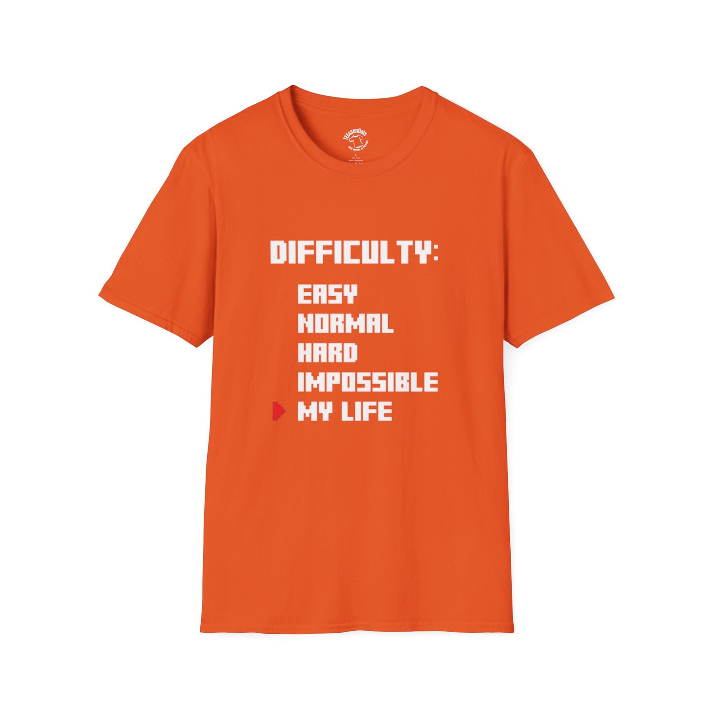 T-Shirt — "Difficulty: My Life" Funny Gamer Difficulty Level Tee