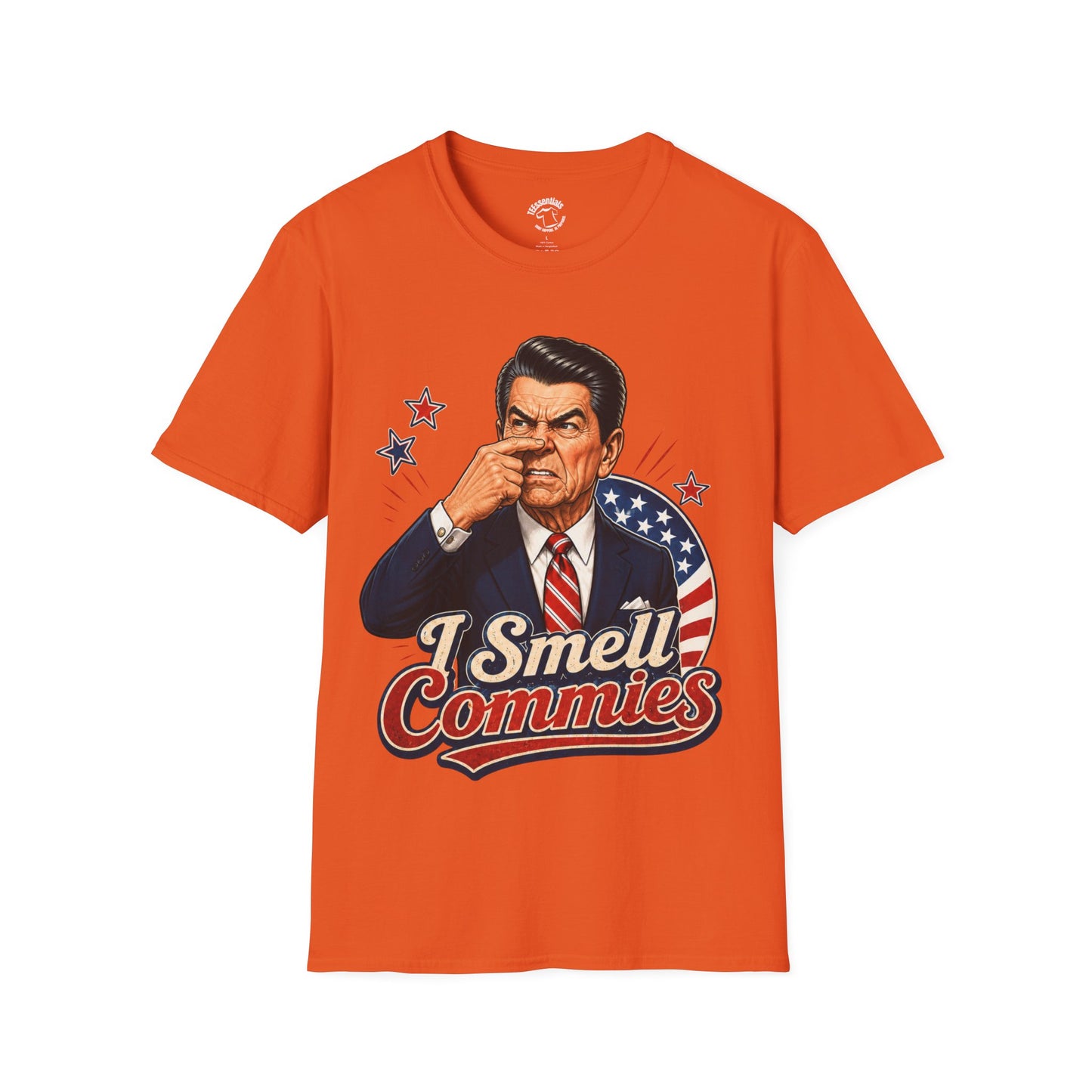 Retro Political T-Shirt — "I Smell Commies" Ronald Reagan Graphic