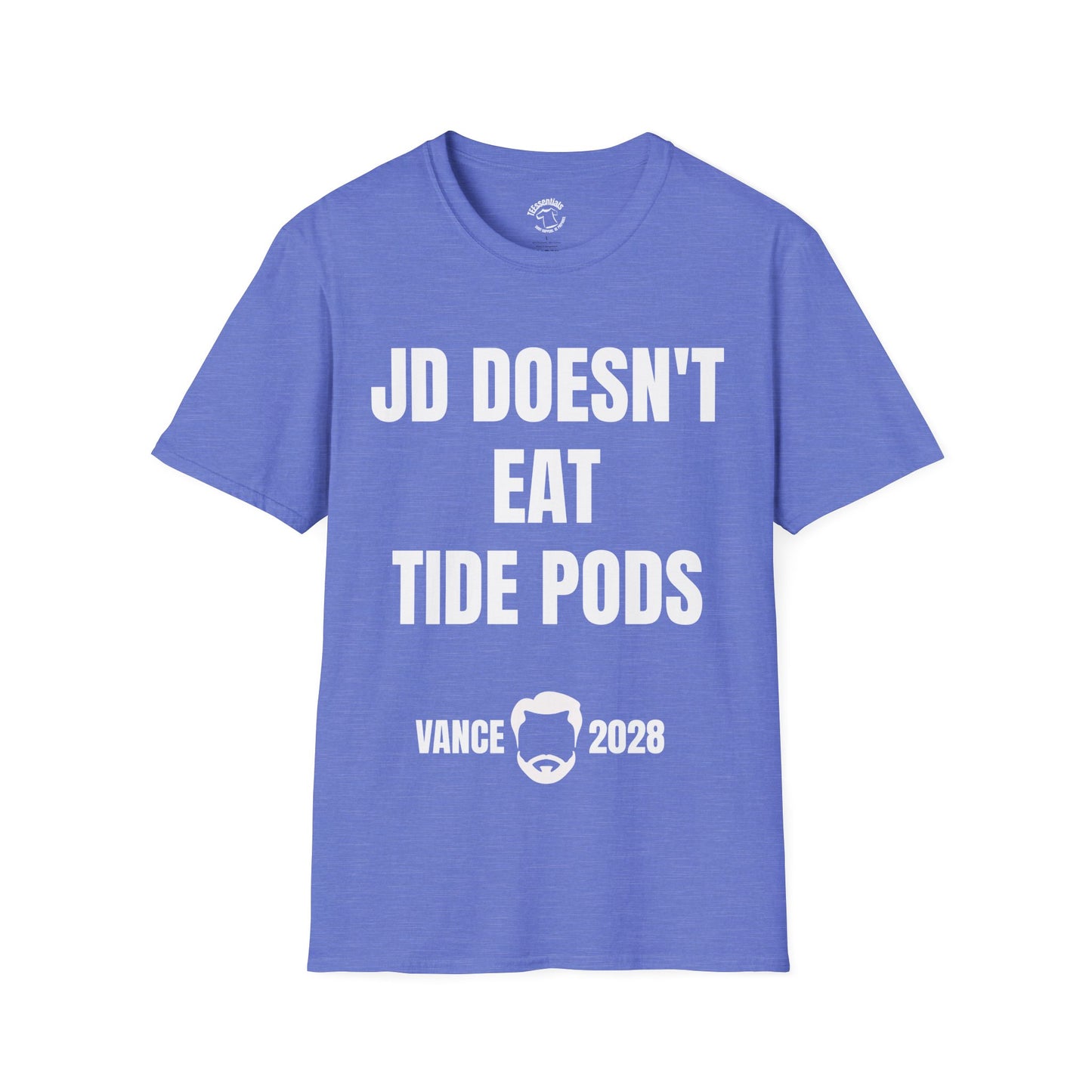 Political Campaign T-Shirt — “JD Doesn’t Eat Tide Pods” Vance 2028