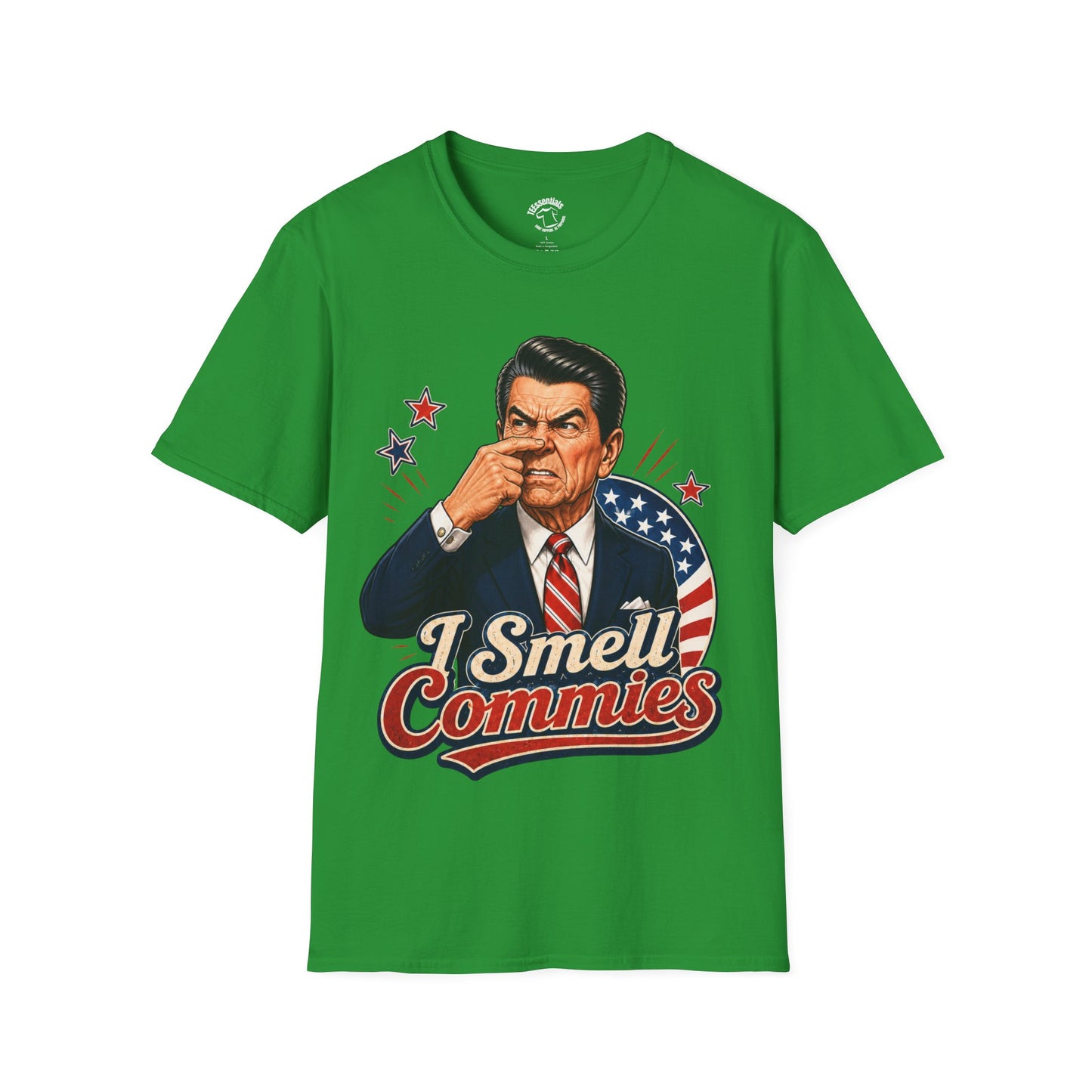 Retro Political T-Shirt — "I Smell Commies" Ronald Reagan Graphic