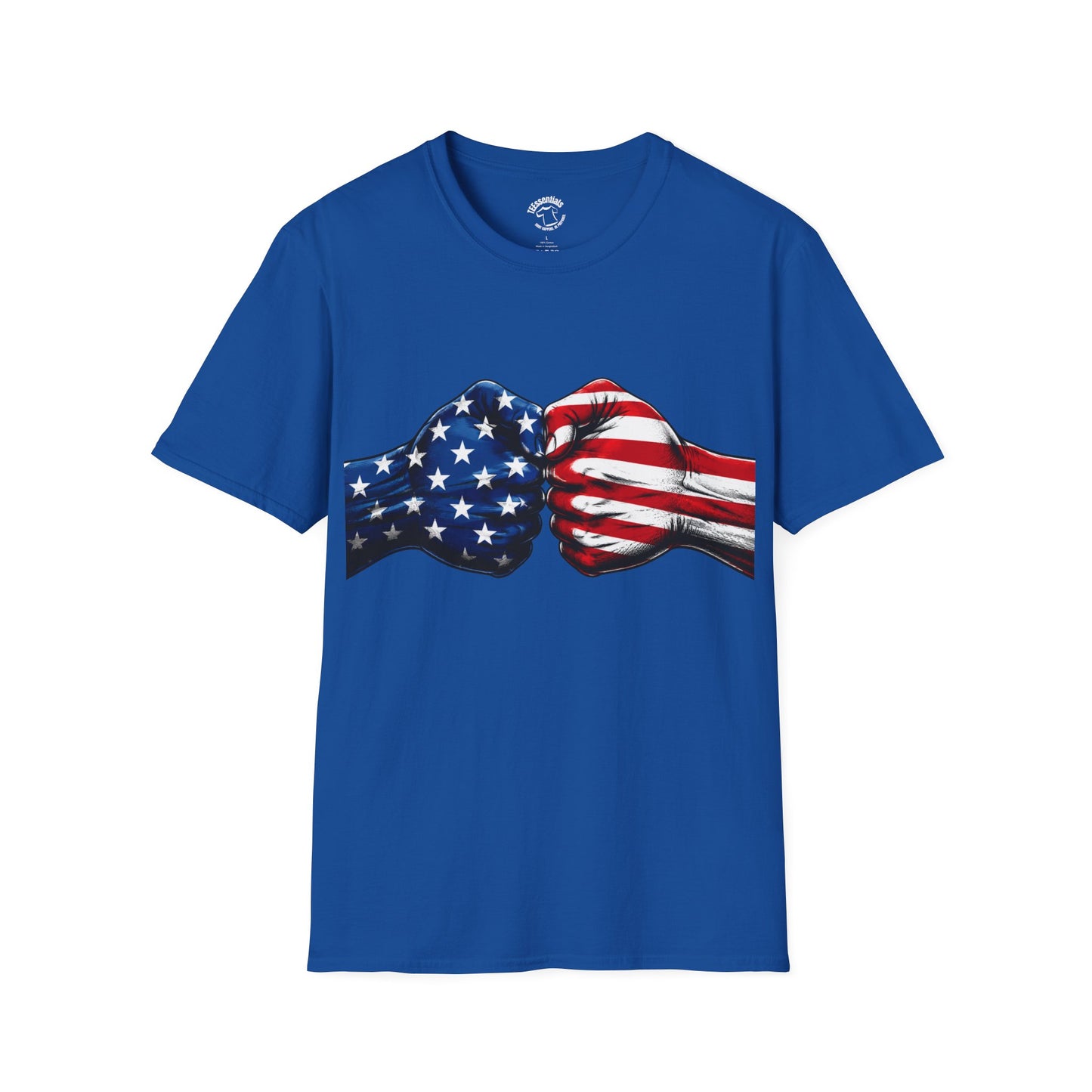 American Flag Fist Bump T-Shirt — Patriotic USA Tee