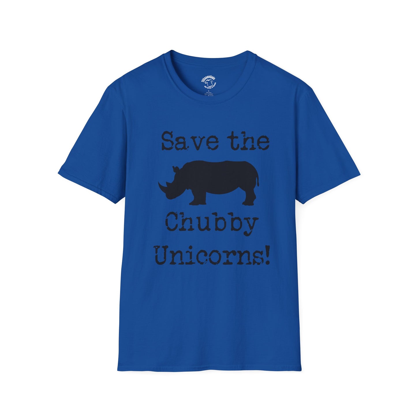 Rhino Tee — "Save the Chubby Unicorns!" Conservation Funny T-Shirt
