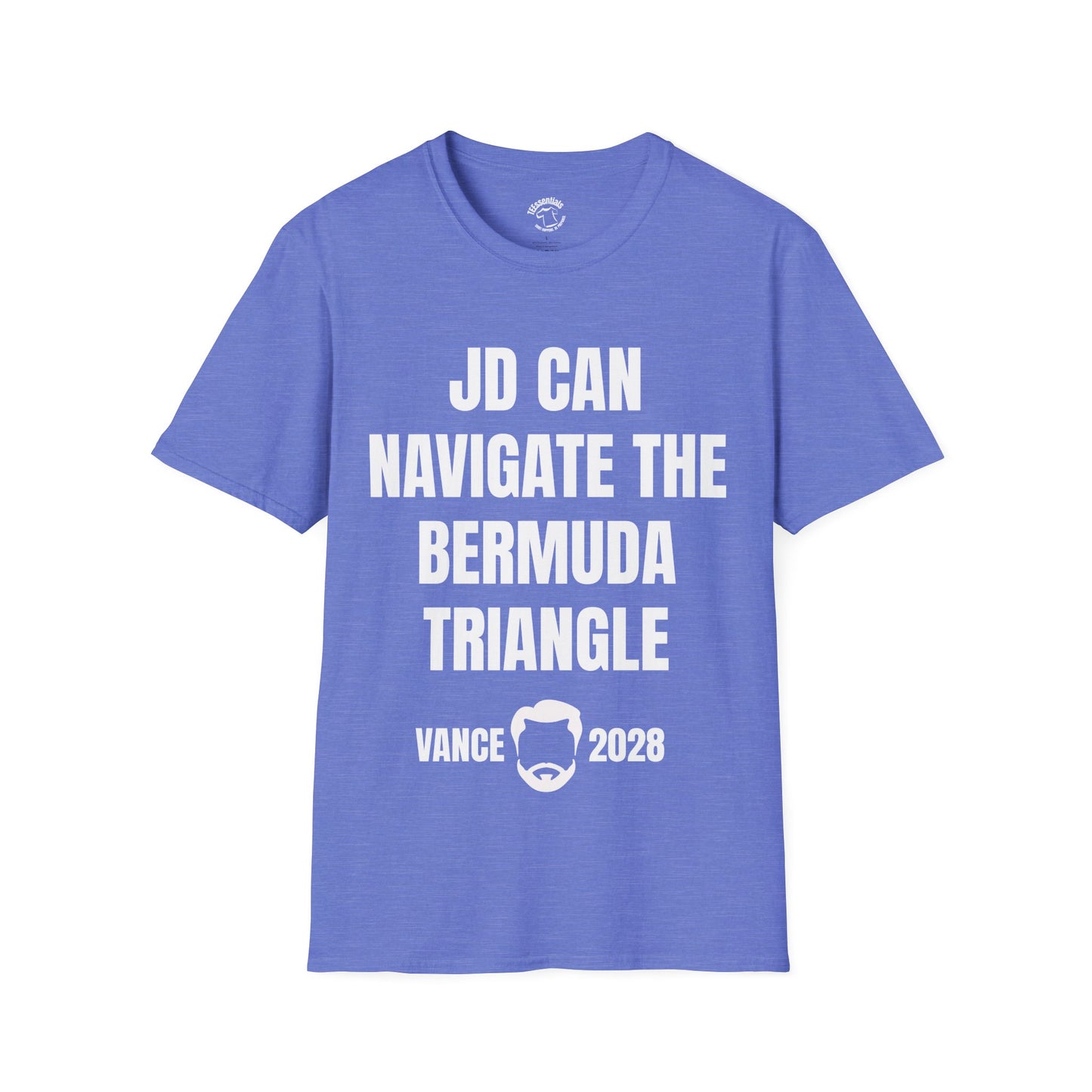Vance 2028 T-Shirt — "JD Can Navigate the Bermuda Triangle" Novelty Political Tee