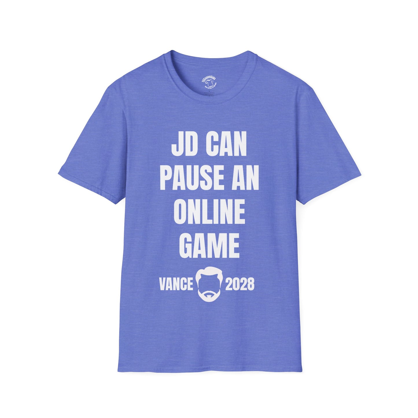Funny Gamer T-Shirt — "JD Can Pause An Online Game" Vance 2028