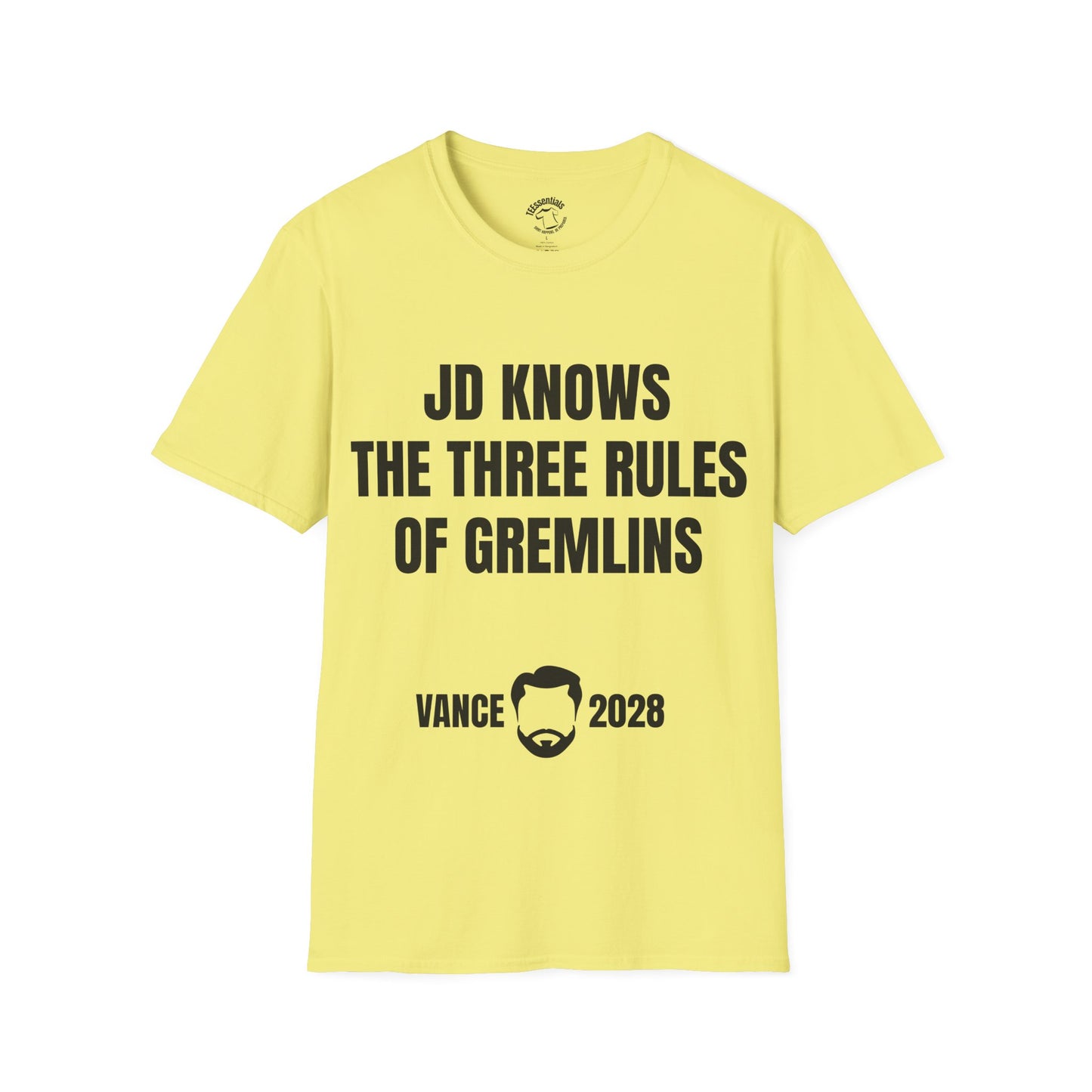 JD Gremlins Rules T-Shirt — “JD Knows The Three Rules” Vance 2028
