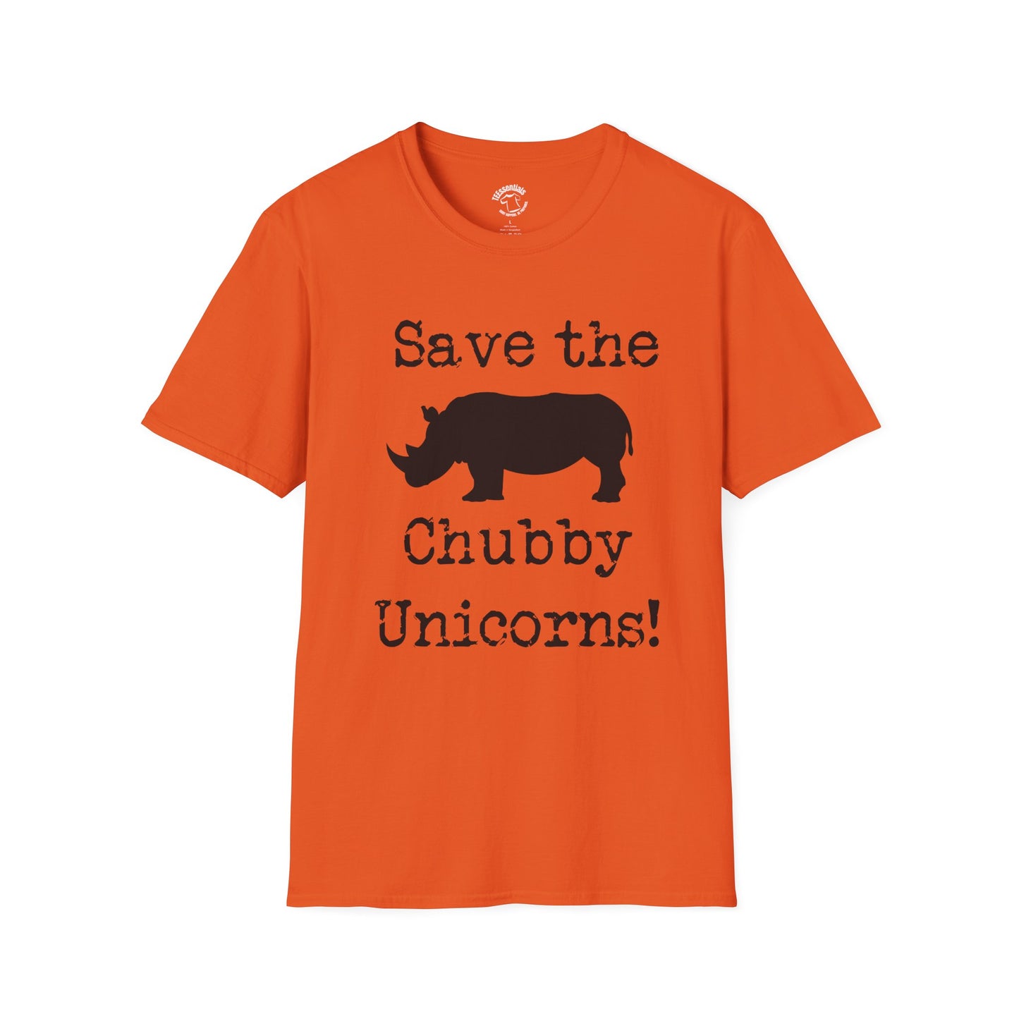 Rhino Tee — "Save the Chubby Unicorns!" Conservation Funny T-Shirt
