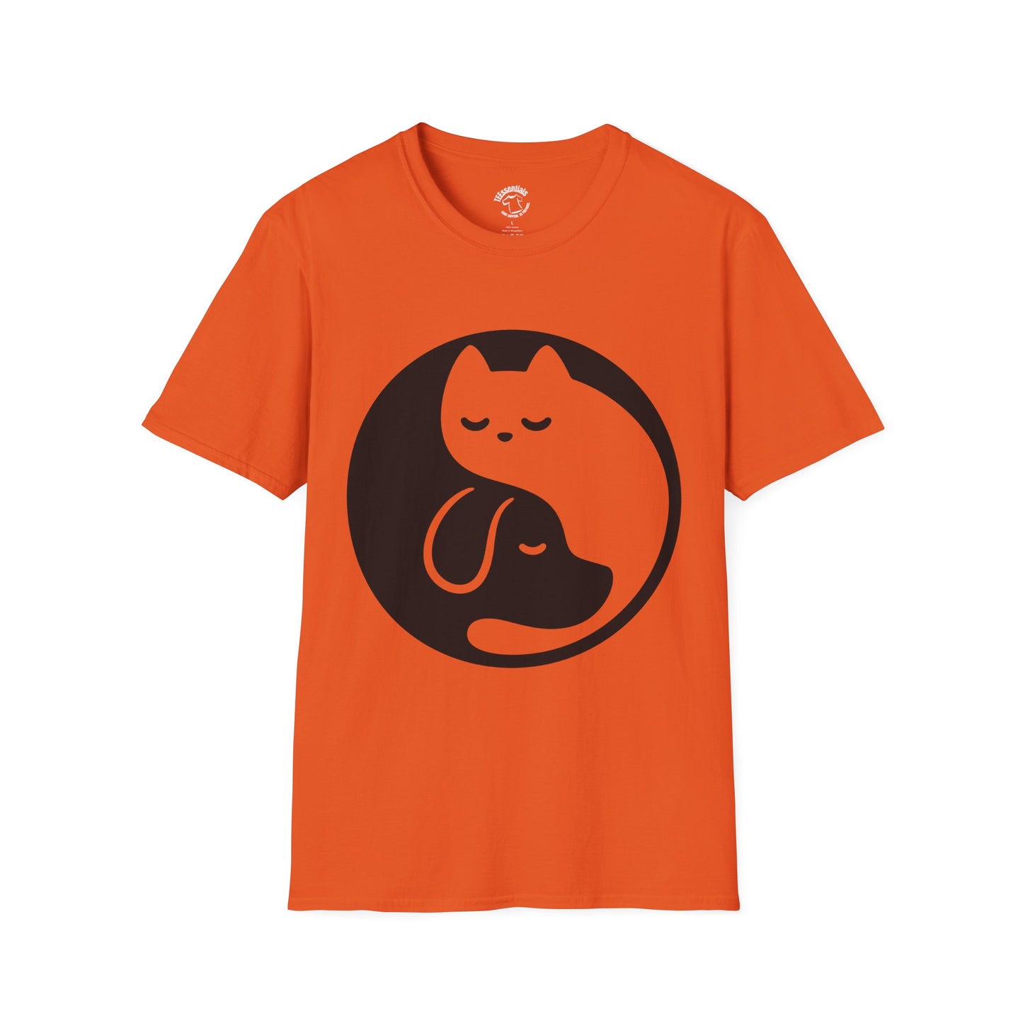 Pet Harmony T-Shirt — Yin Yang Cat & Dog Graphic Tee
