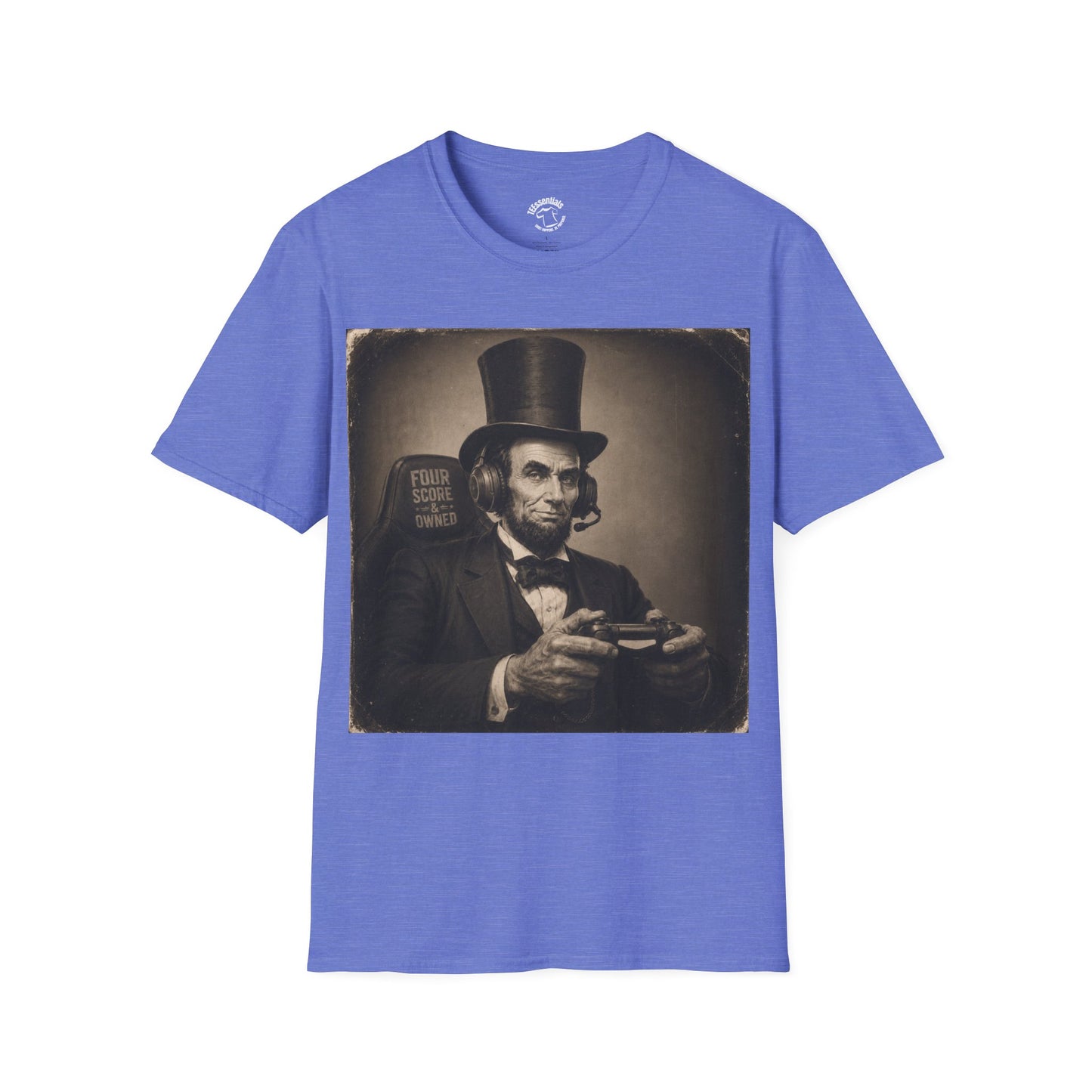 Vintage Abraham Lincoln Gamer Photo T-Shirt — Retro Presidential Gamer Portrait Tee