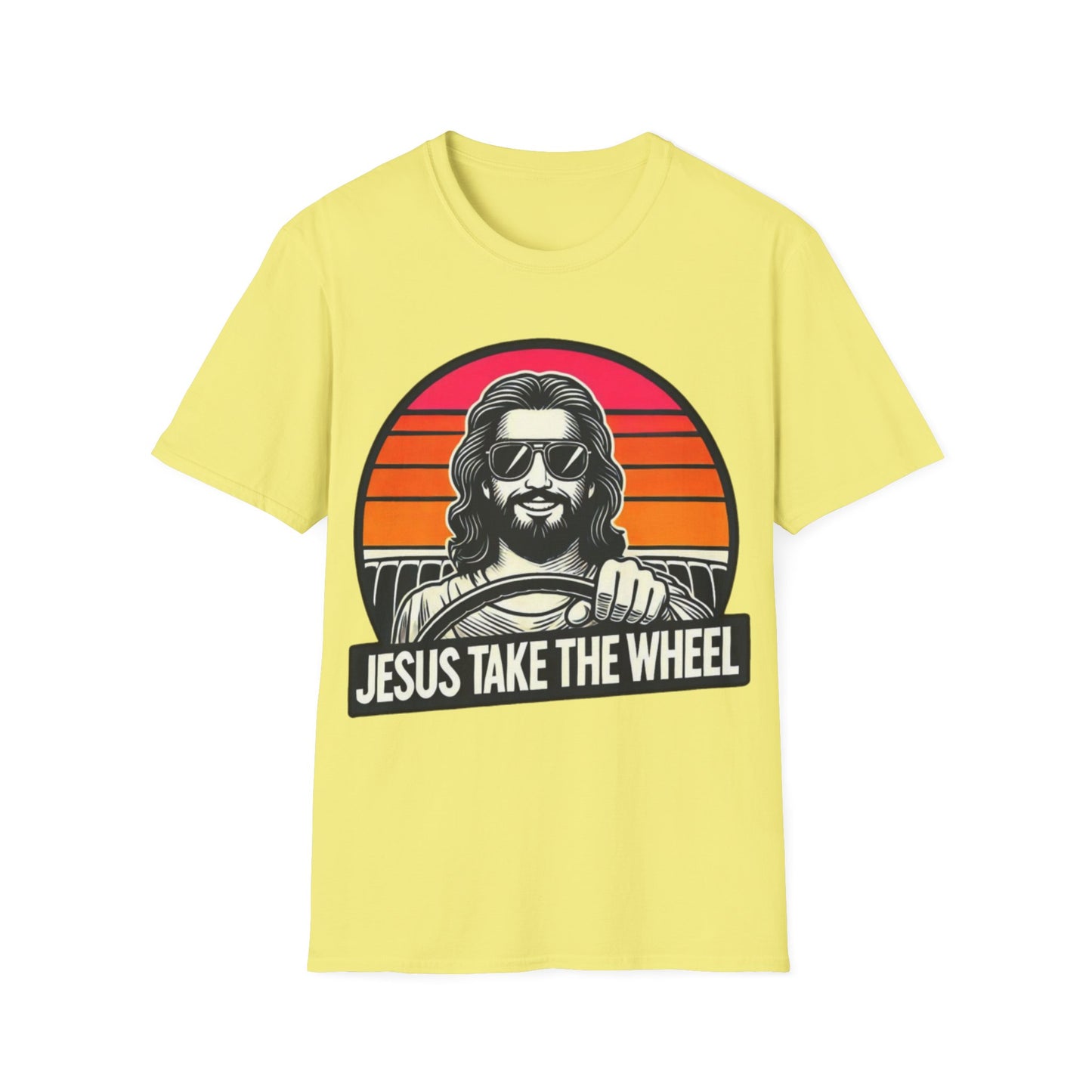 Jesus Take the Wheel T-Shirt – Retro Sunset Christian Graphic Tee