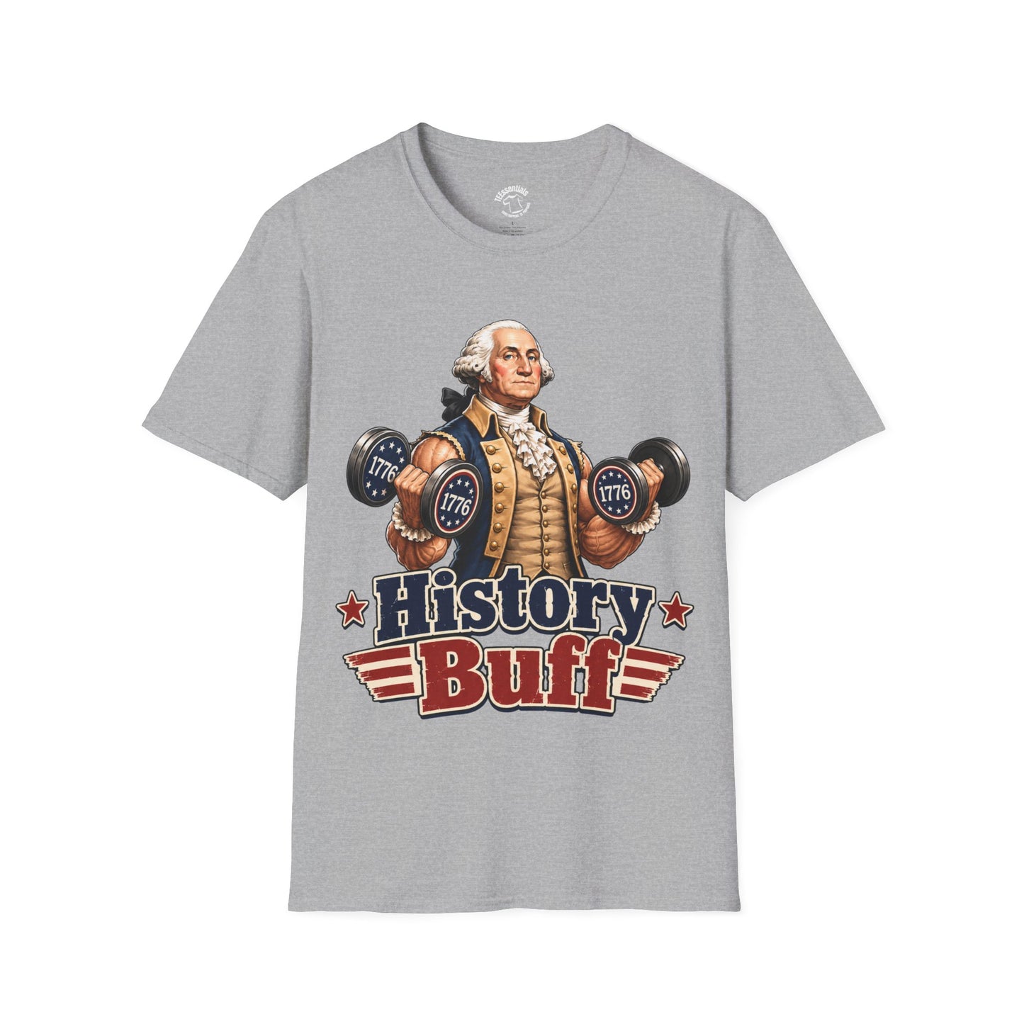History Buff T-Shirt — George Washington Weightlifting Patriotic Tee