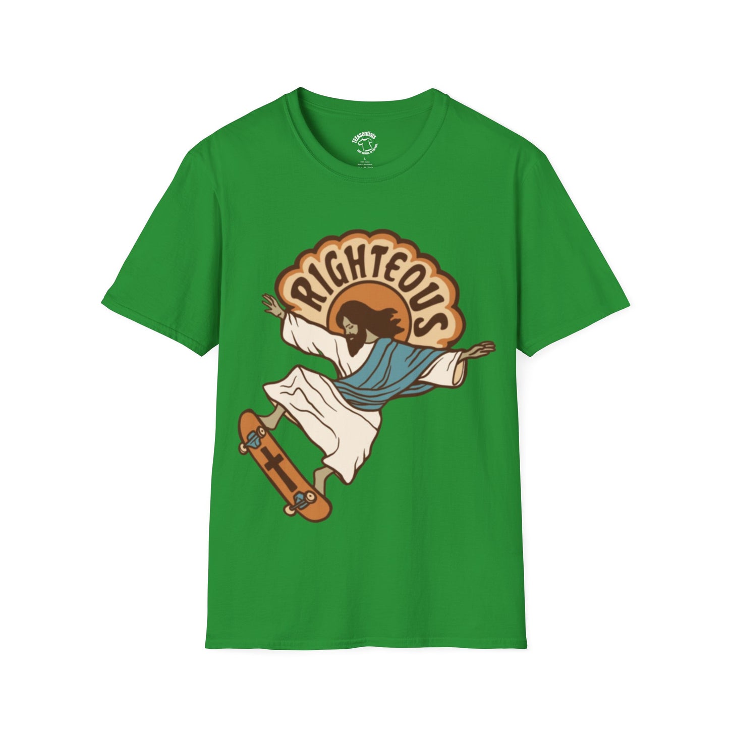 Righteous Skateboarding Jesus T-Shirt – Retro Faith Graphic Tee