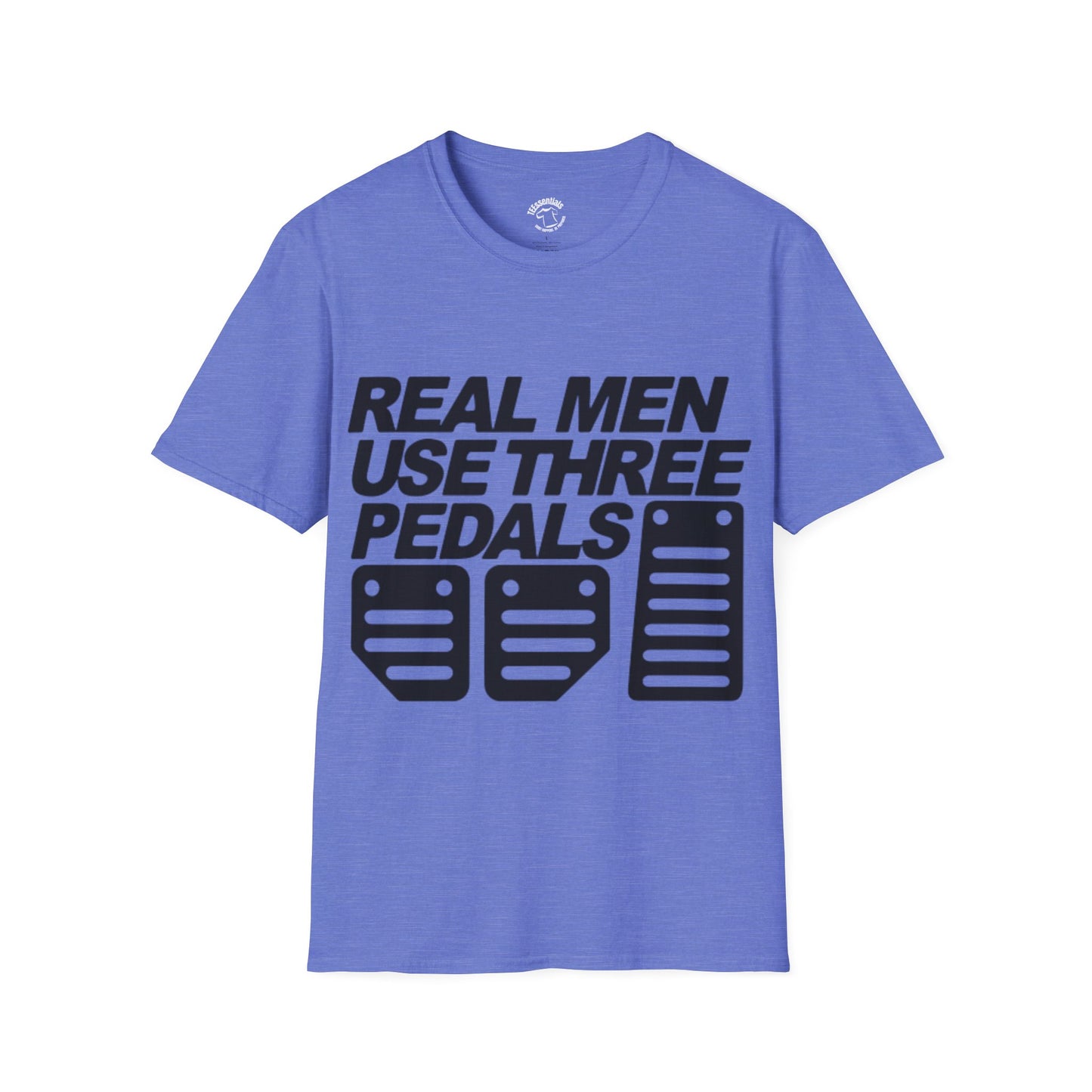 Real Men Use Three Pedals - Unisex Softstyle T-Shirt