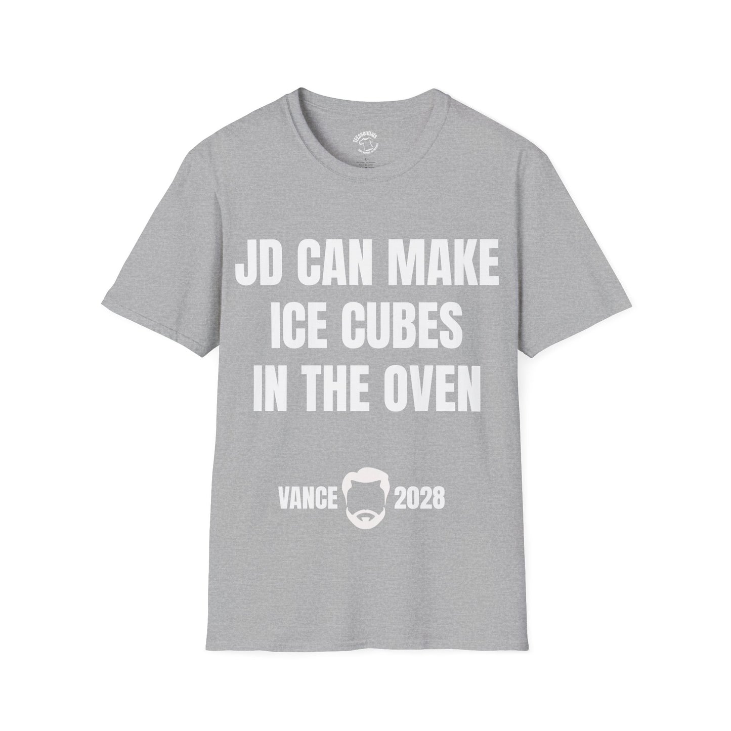 T-Shirt — "JD Can Make Ice Cubes in the Oven" Vance 2028 Novelty Political Humor Tee