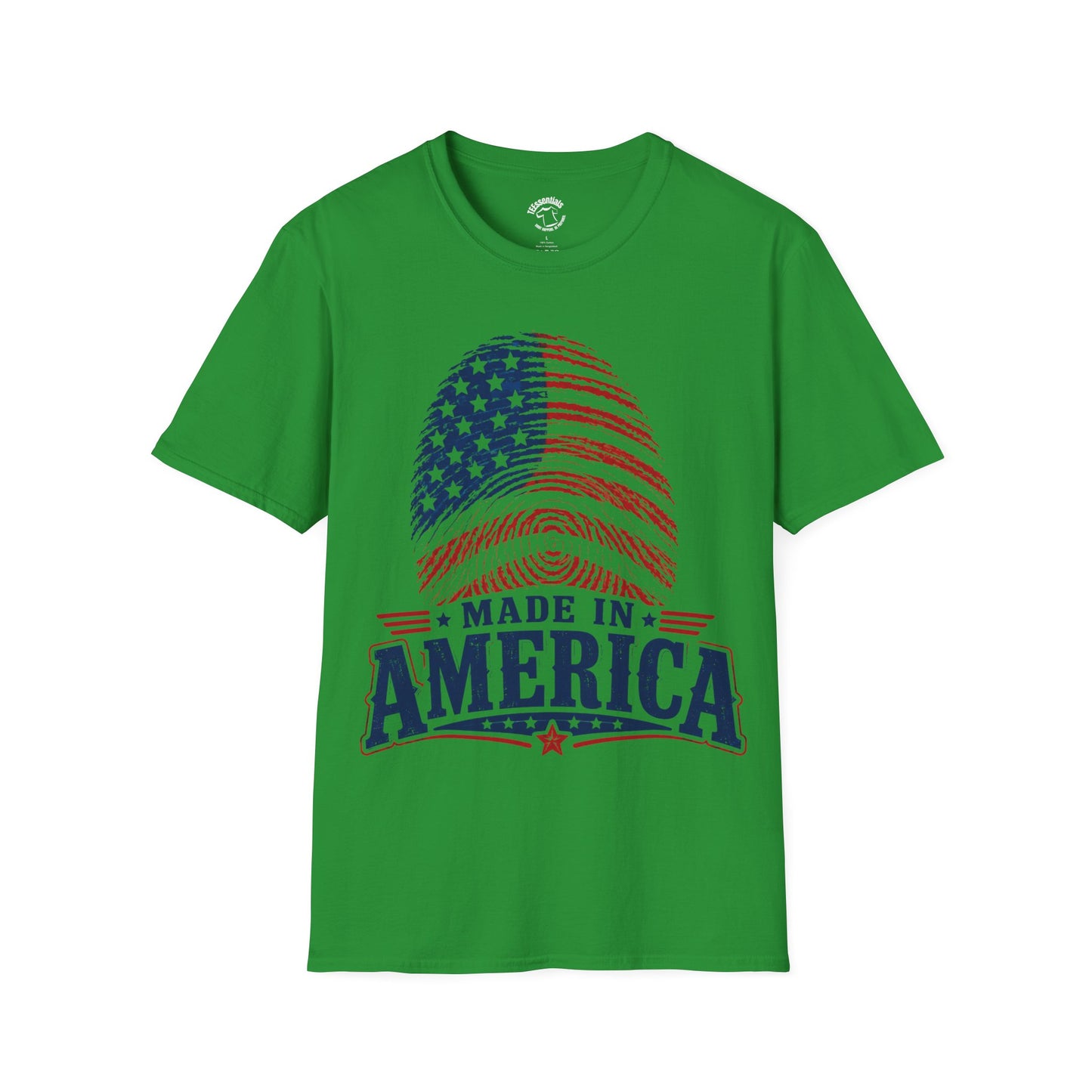 Made in America T-Shirt — American Flag Fingerprint Patriotic Tee