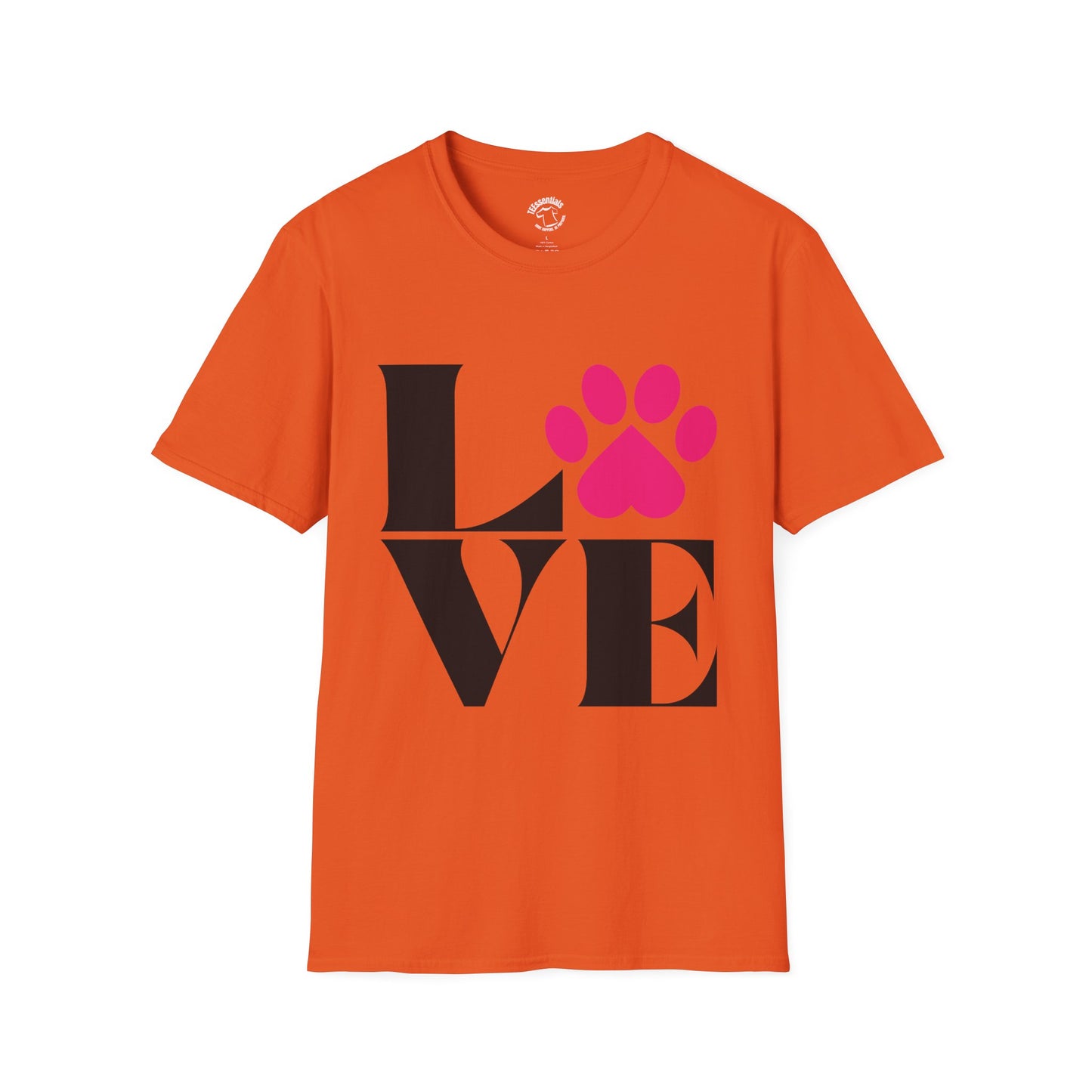 Love Paw T-Shirt — Pink Paw Print Pet Lover Tee