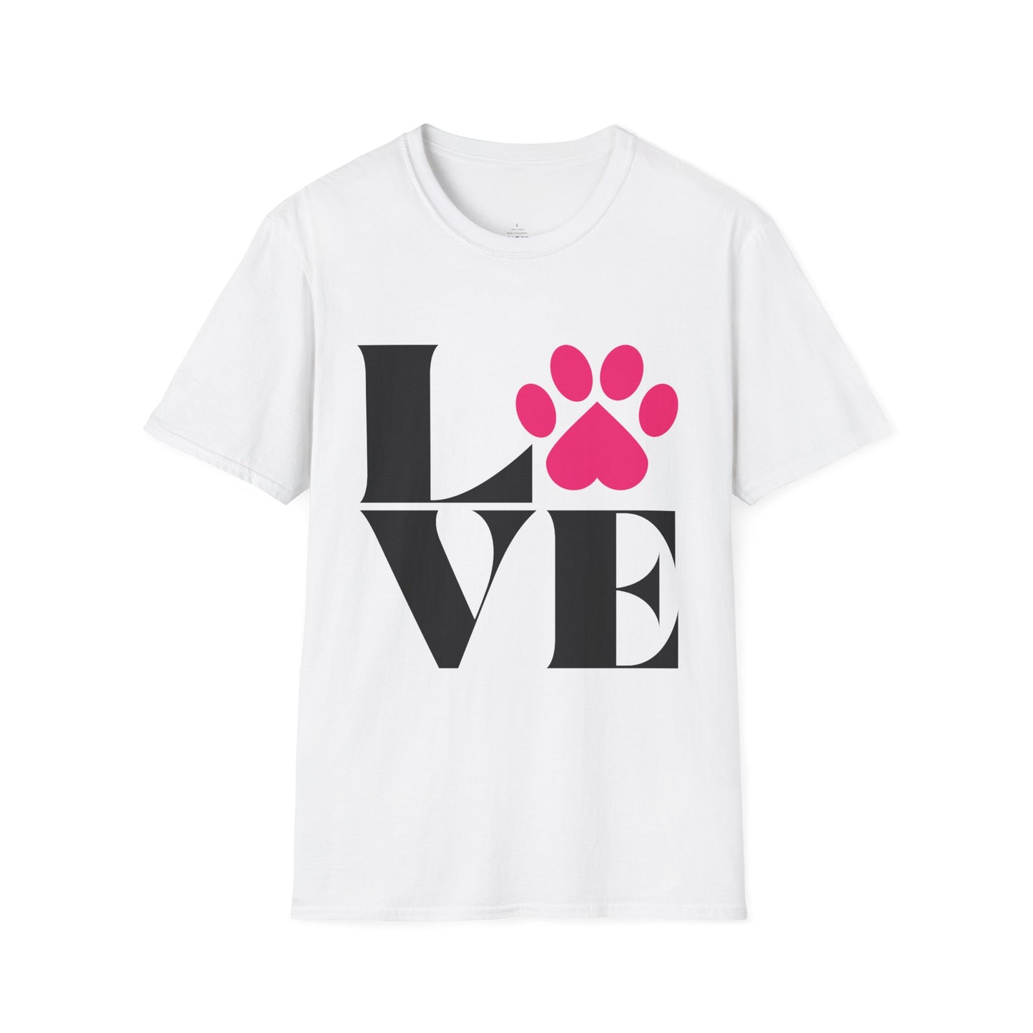 Love Paw T-Shirt — Pink Paw Print Pet Lover Tee
