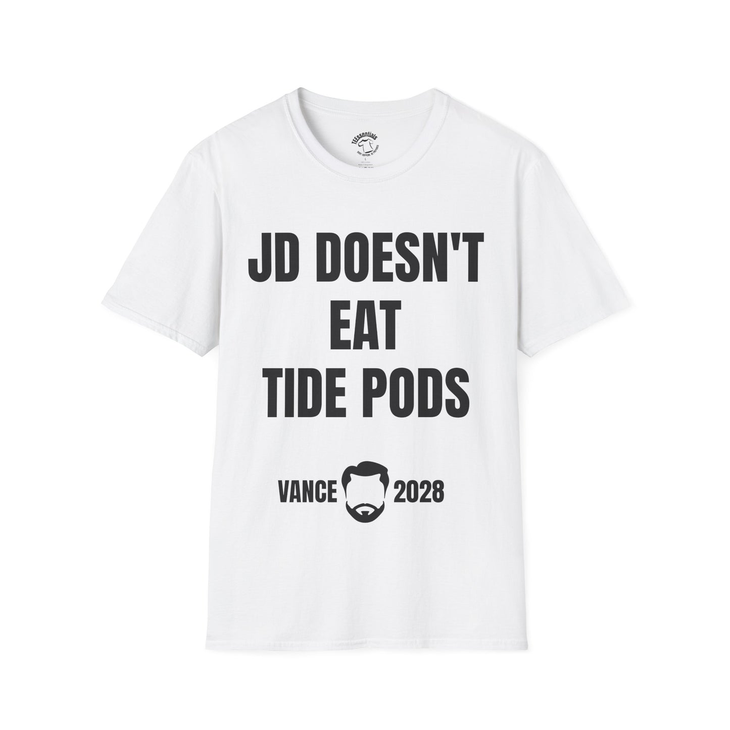 Political Campaign T-Shirt — “JD Doesn’t Eat Tide Pods” Vance 2028