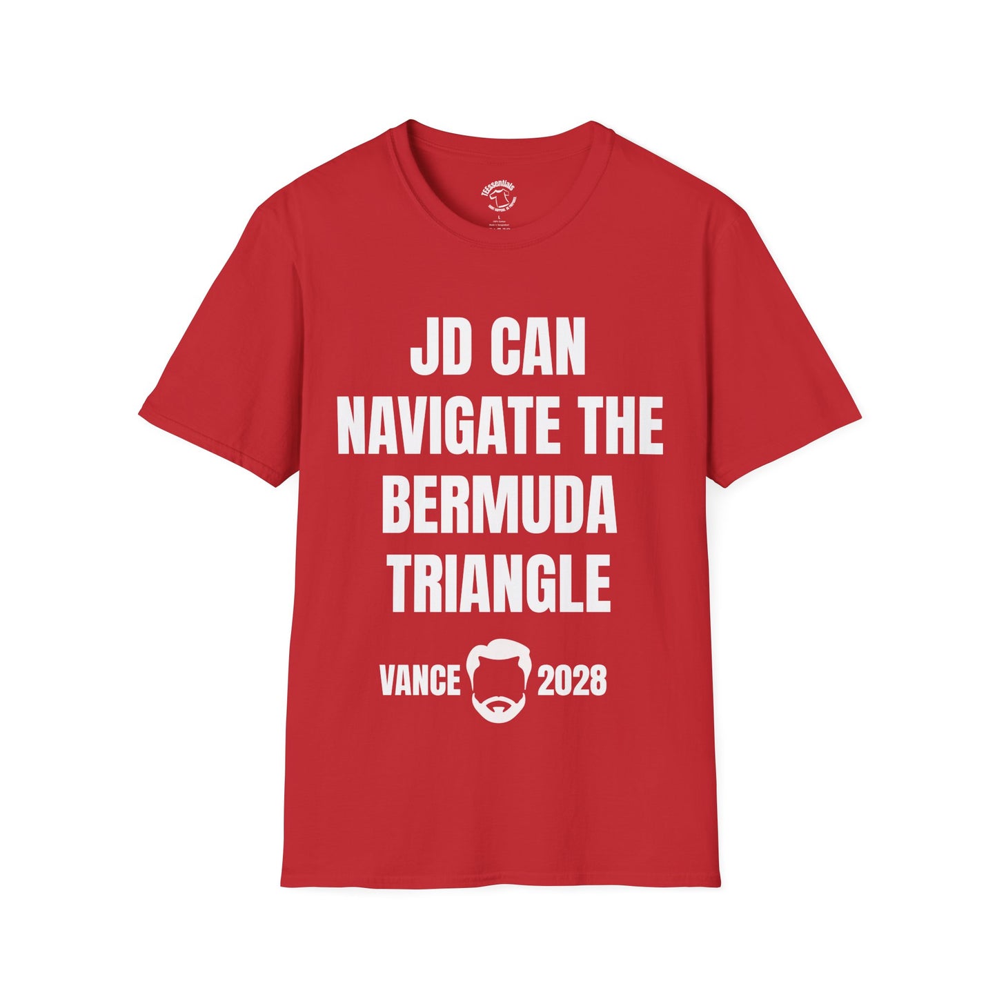 Vance 2028 T-Shirt — "JD Can Navigate the Bermuda Triangle" Novelty Political Tee