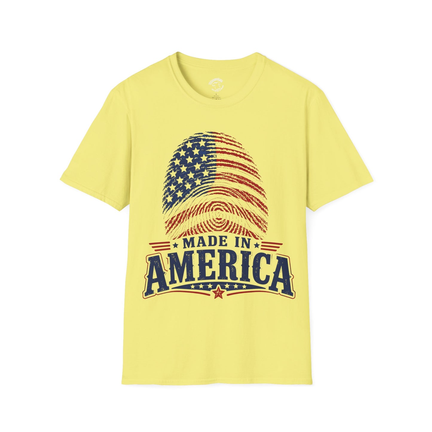 Made in America T-Shirt — American Flag Fingerprint Patriotic Tee