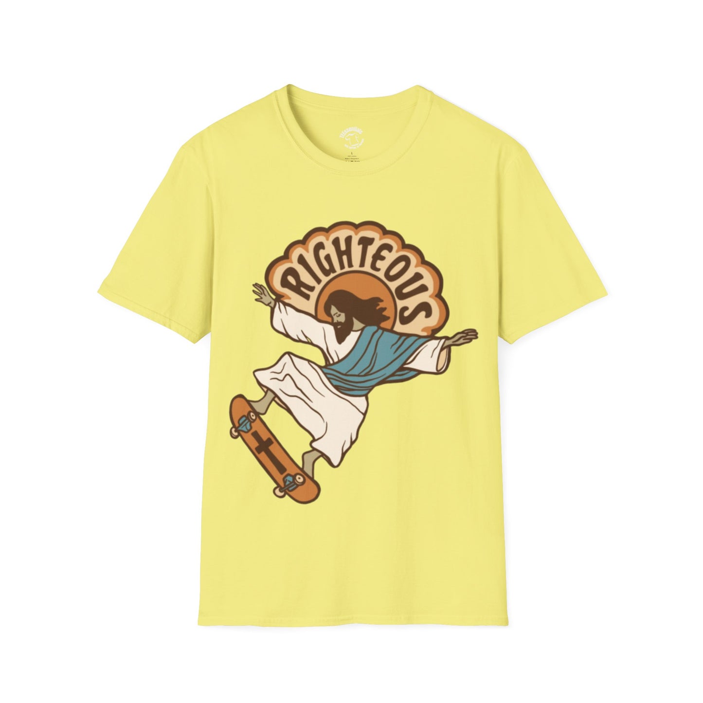 Righteous Skateboarding Jesus T-Shirt – Retro Faith Graphic Tee