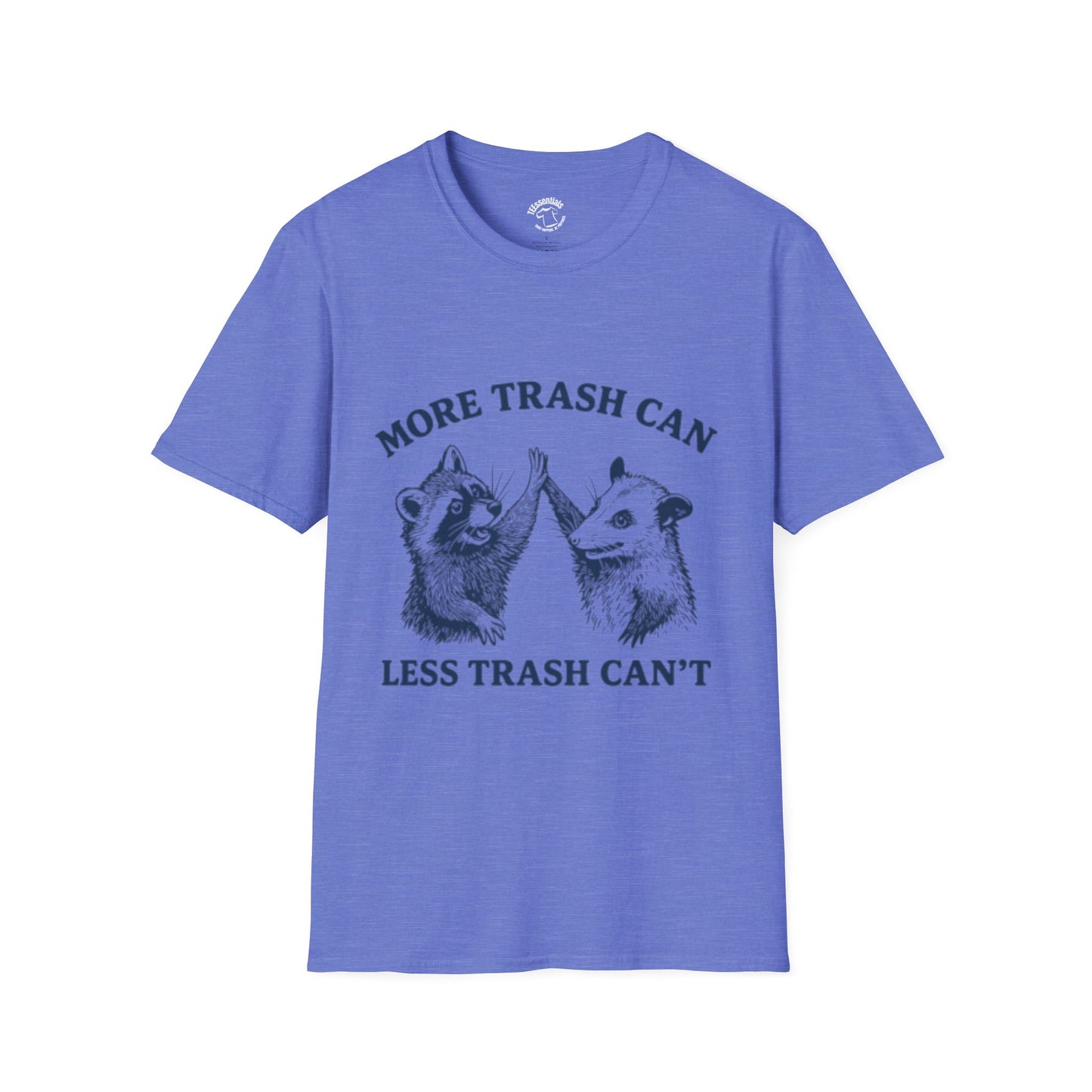 Raccoon High-Five Tee — "More Trash Can, Less Trash Can't" Funny Eco Graphic T-Shirt