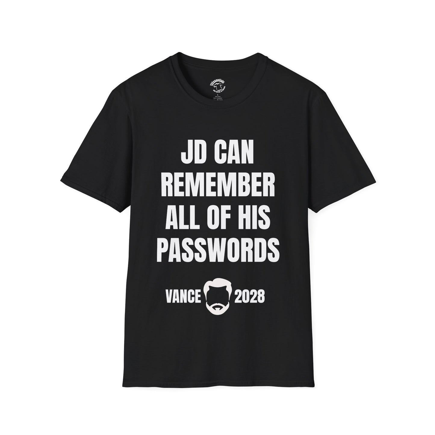 Funny Political Tee - "JD Can Remember All Of His Passwords" Vance 2028