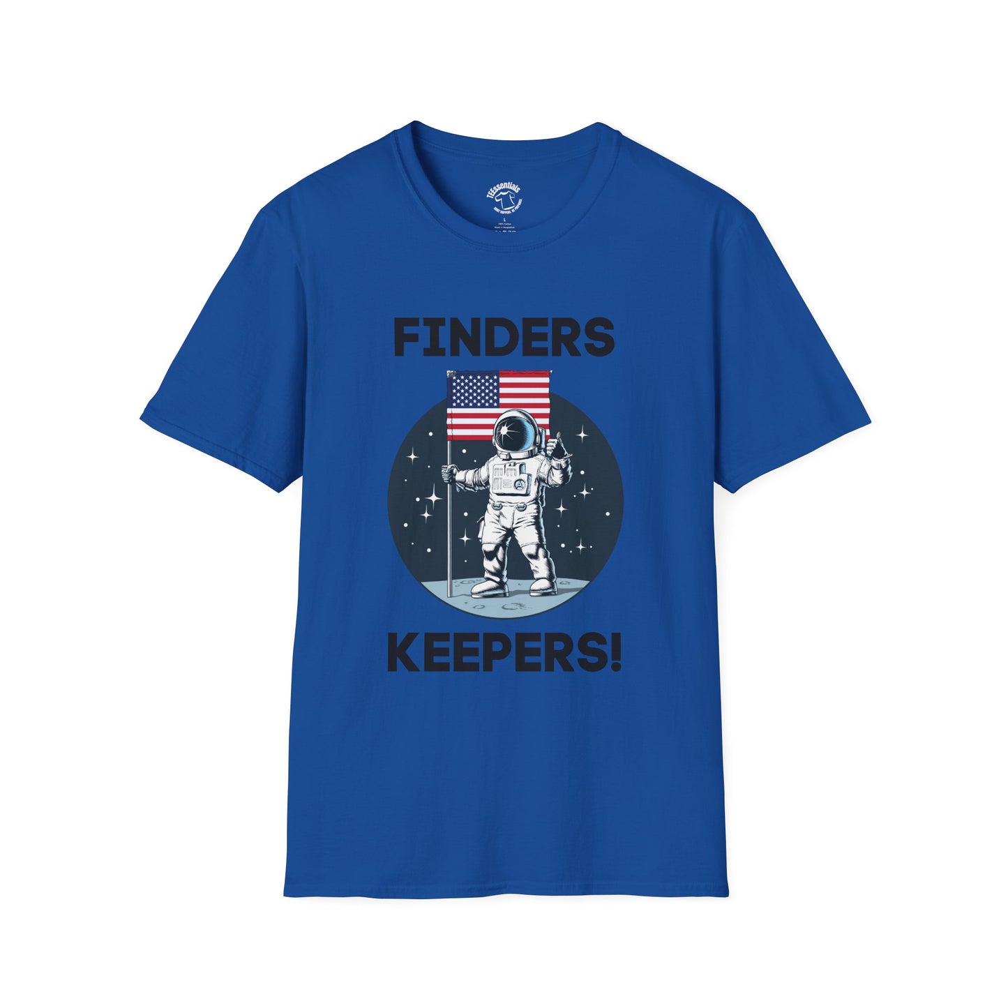 Finders Keepers Astronaut T-Shirt — Retro Space Flag Tee