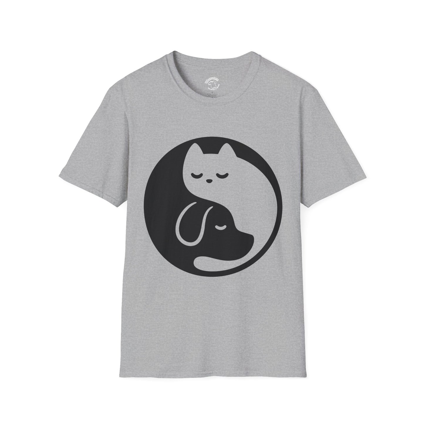 Pet Harmony T-Shirt — Yin Yang Cat & Dog Graphic Tee