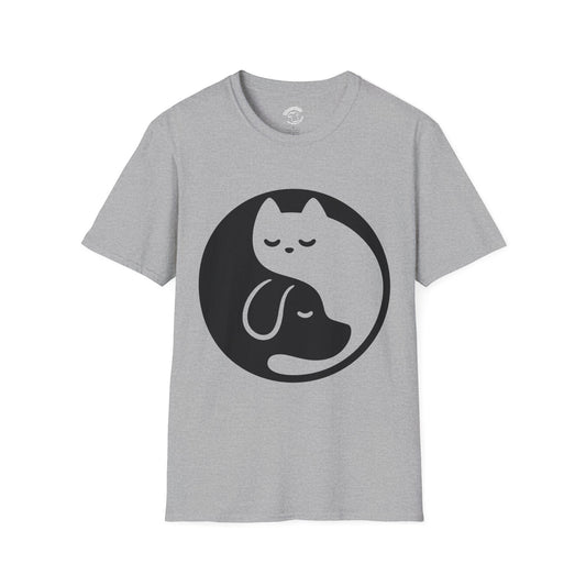 Pet Harmony T-Shirt — Yin Yang Cat & Dog Graphic Tee