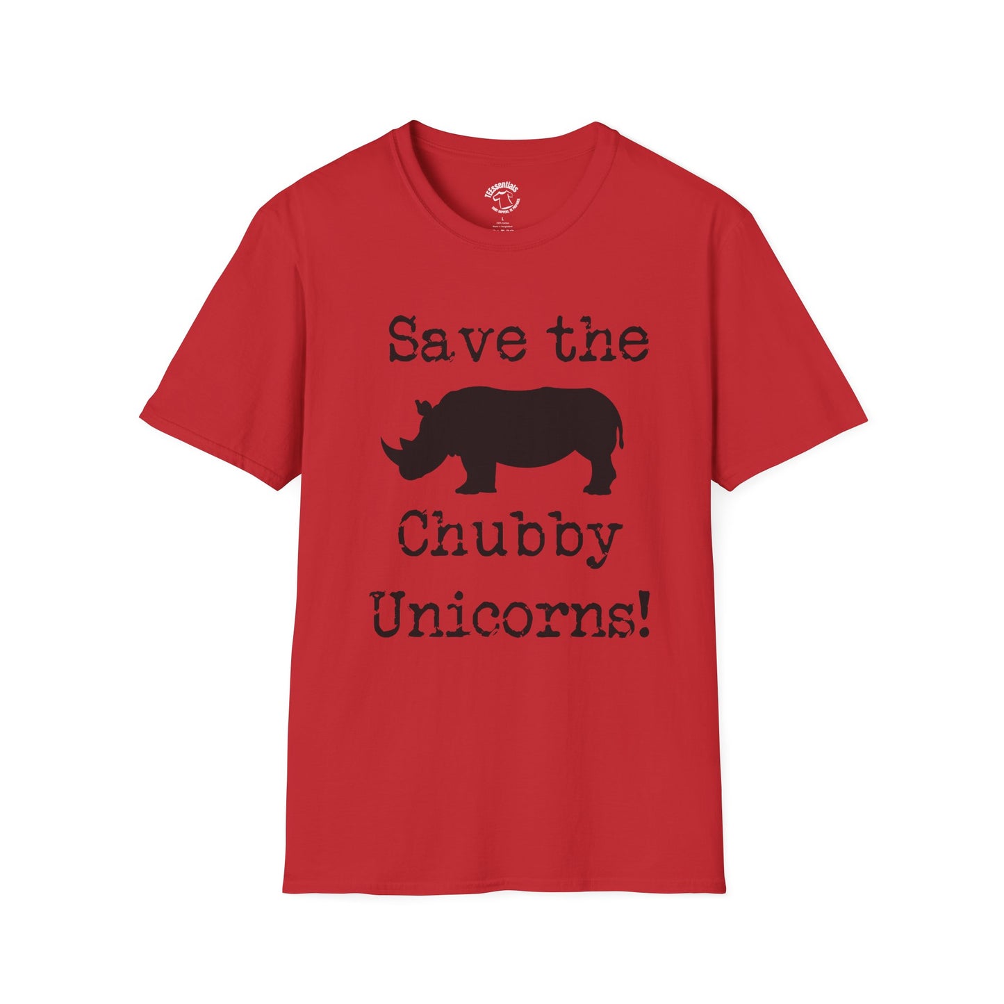 Rhino Tee — "Save the Chubby Unicorns!" Conservation Funny T-Shirt