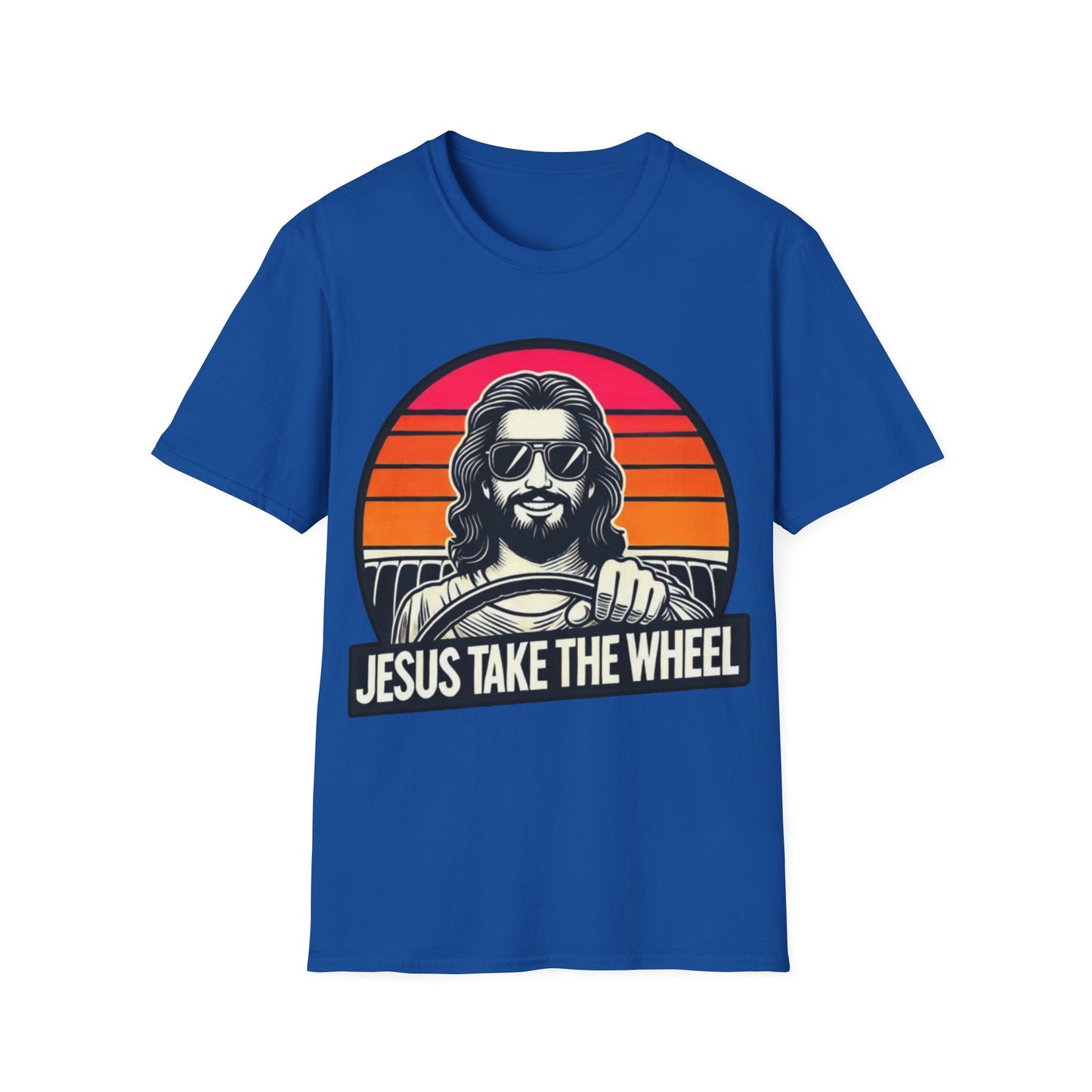 Jesus Take the Wheel T-Shirt – Retro Sunset Christian Graphic Tee