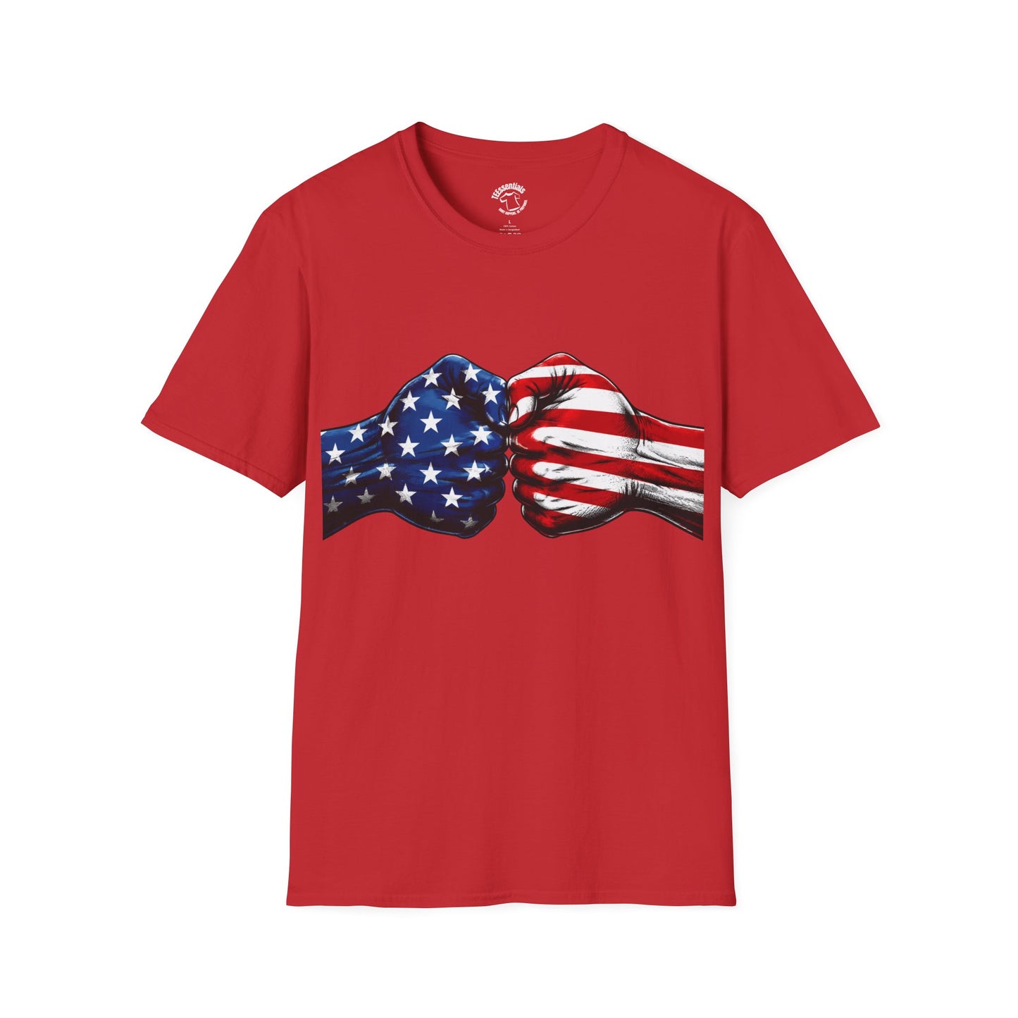 American Flag Fist Bump T-Shirt — Patriotic USA Tee