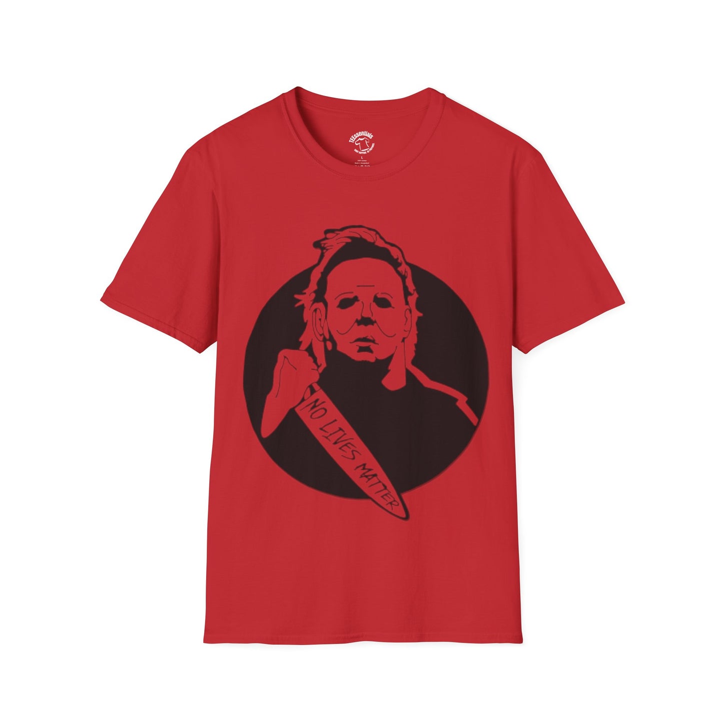 Michael Myers Knife T-Shirt — Horror Mask Graphic Tee (No Lives Matter)