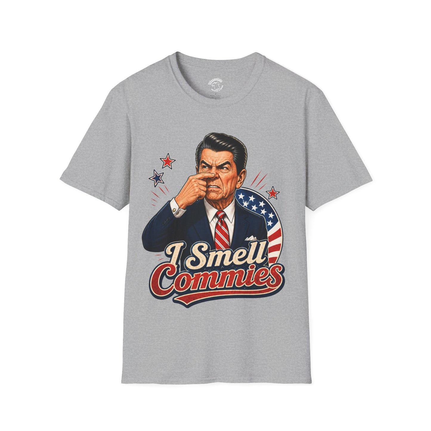 Retro Political T-Shirt — "I Smell Commies" Ronald Reagan Graphic