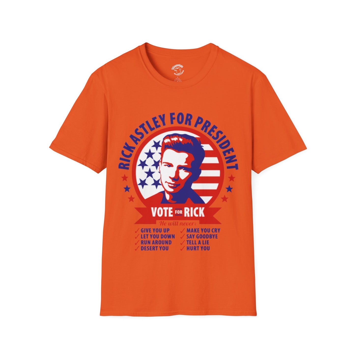 Rick Astley 'Rick Astley for President' T-Shirt – Retro Vote The Rick Political Parody Tee
