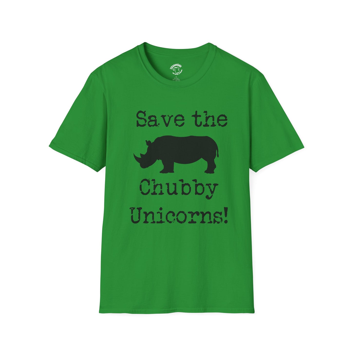 Rhino Tee — "Save the Chubby Unicorns!" Conservation Funny T-Shirt