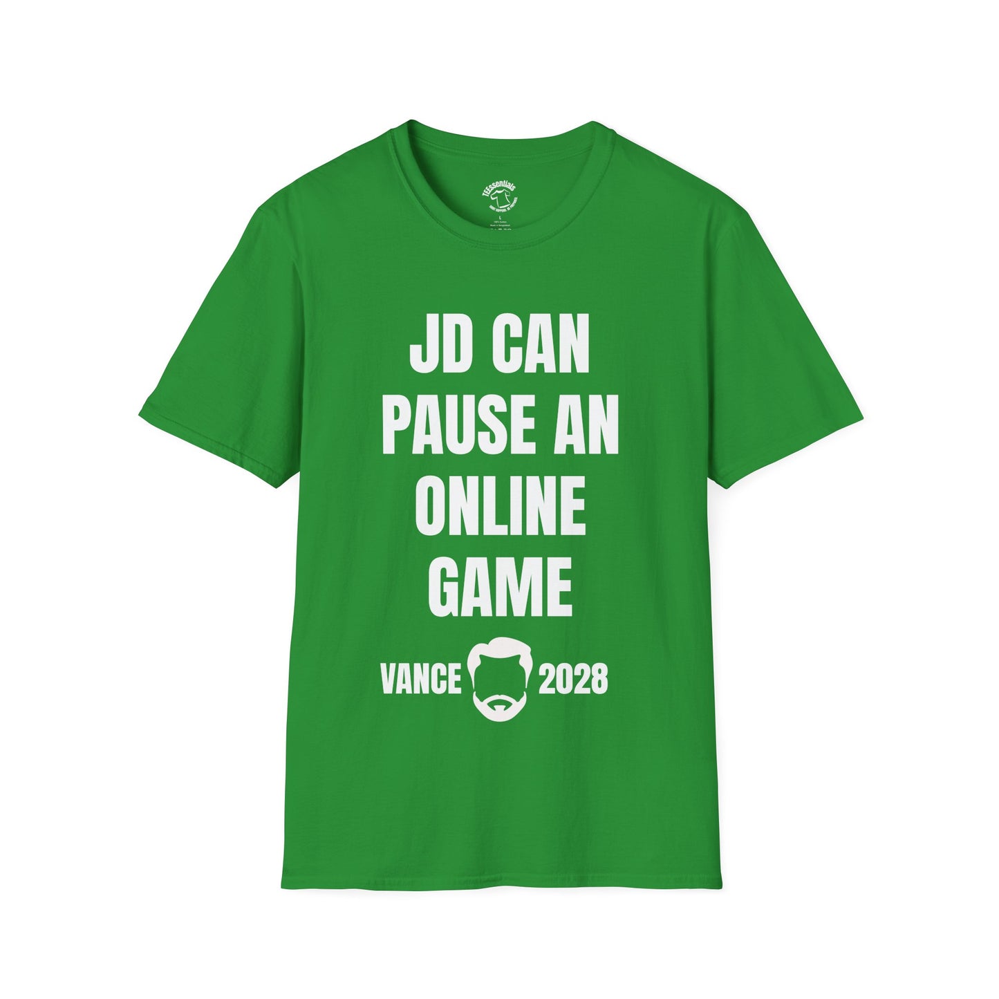Funny Gamer T-Shirt — "JD Can Pause An Online Game" Vance 2028