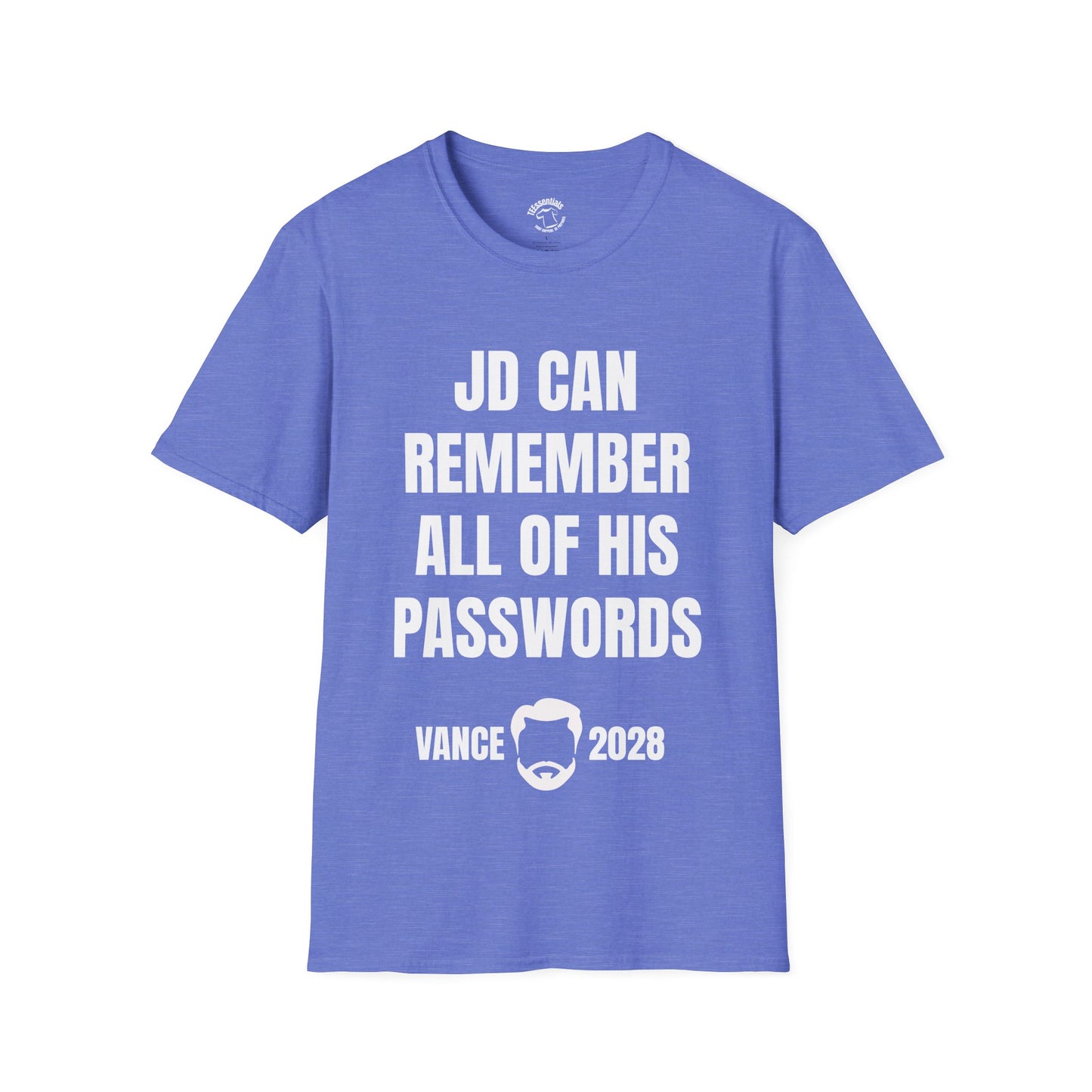 Funny Political Tee - "JD Can Remember All Of His Passwords" Vance 2028