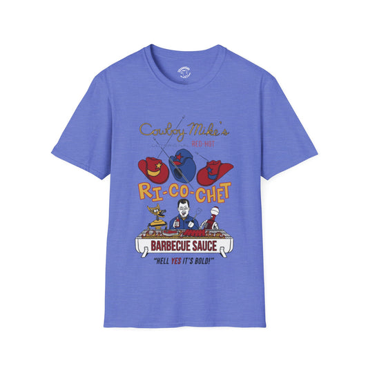 Cowboy Mike's Ri-Co-Chet Barbecue Sauce T-Shirt — Retro MST3K BBQ Graphic Tee