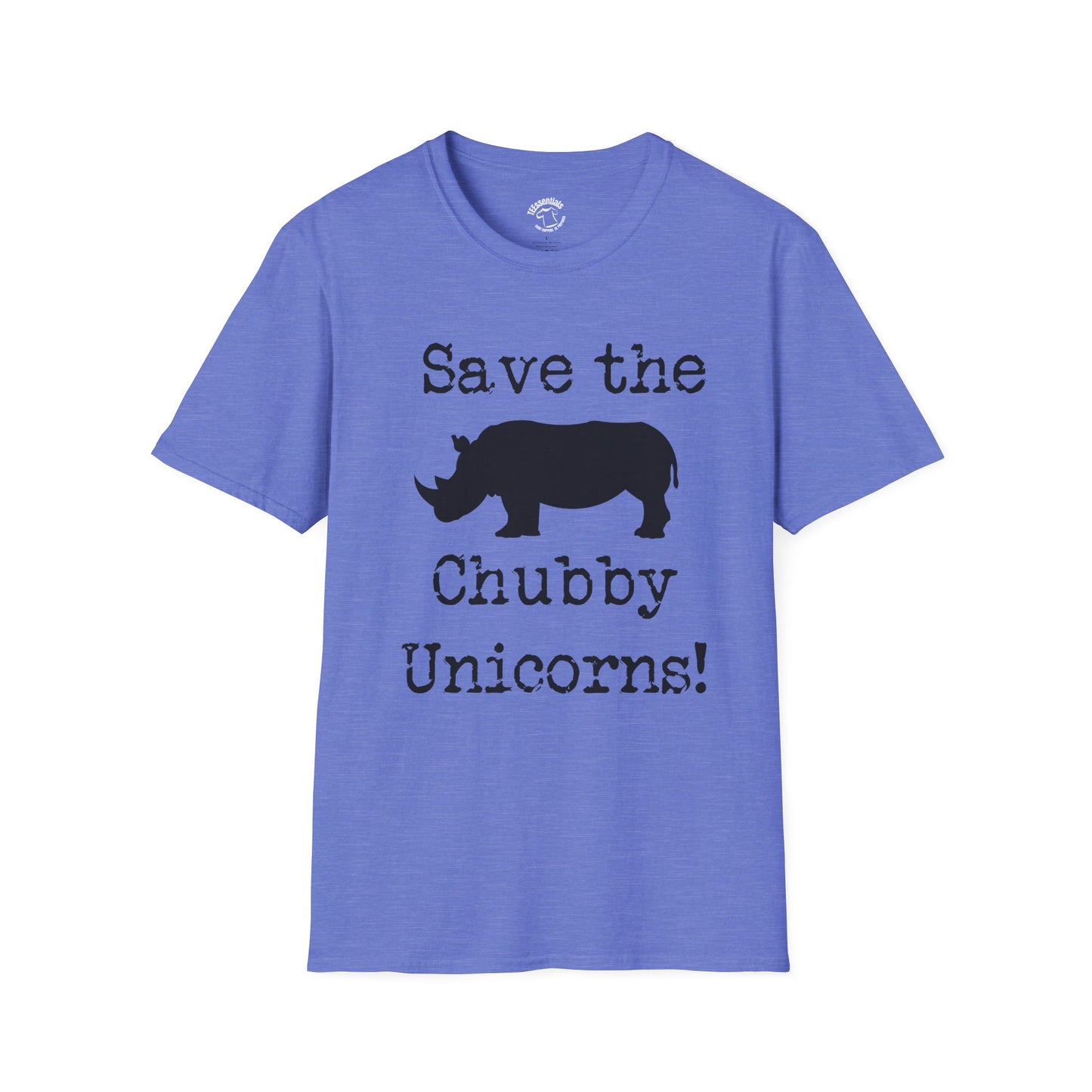 Rhino Tee — "Save the Chubby Unicorns!" Conservation Funny T-Shirt