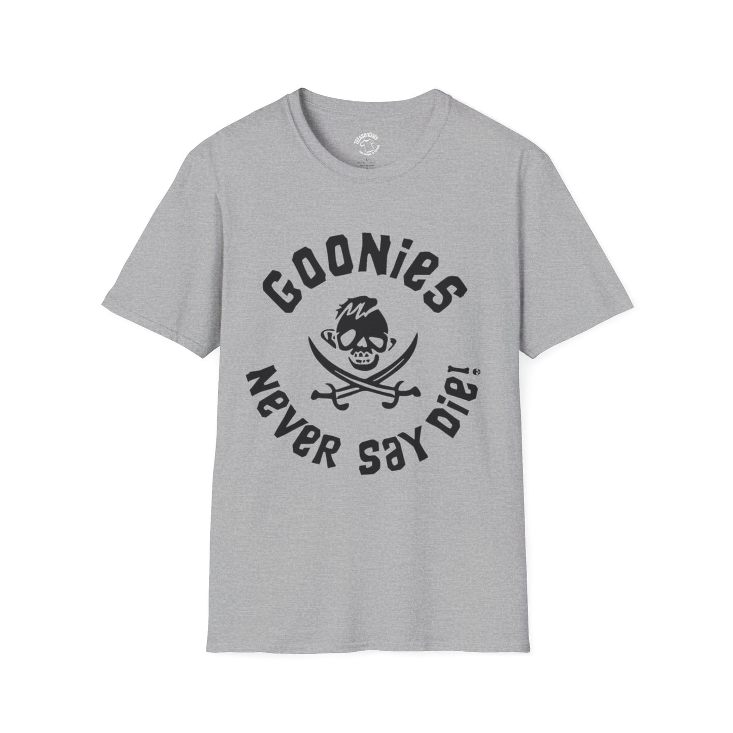 T-Shirt — "Goonies Never Say Die!" Retro Pirate Skull Tee