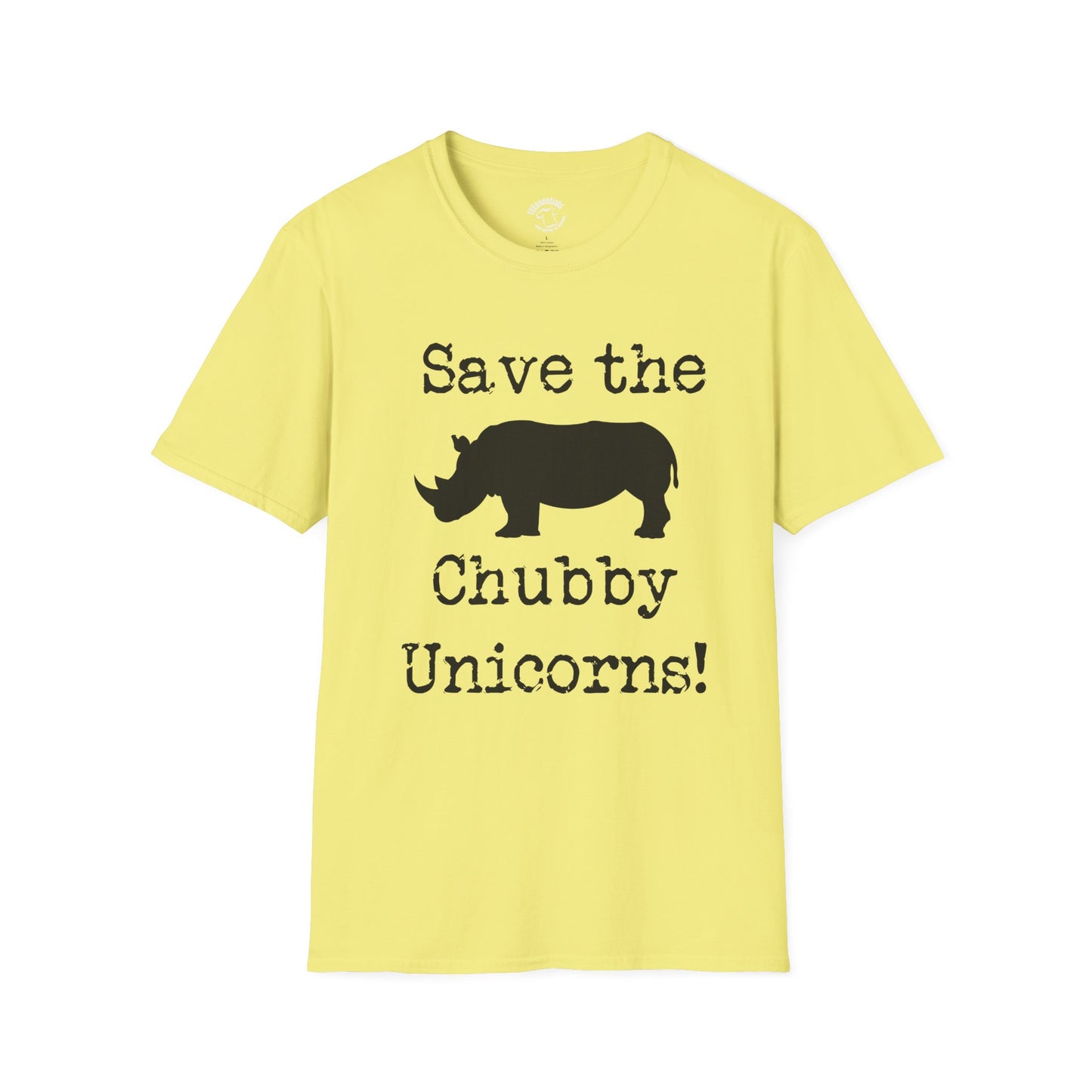 Rhino Tee — "Save the Chubby Unicorns!" Conservation Funny T-Shirt