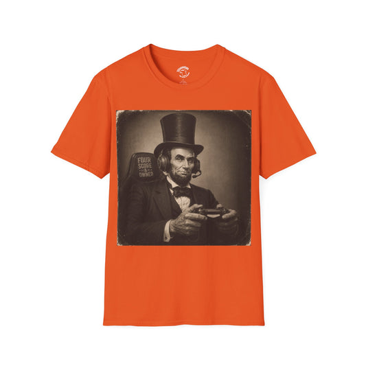 Vintage Abraham Lincoln Gamer Photo T-Shirt — Retro Presidential Gamer Portrait Tee