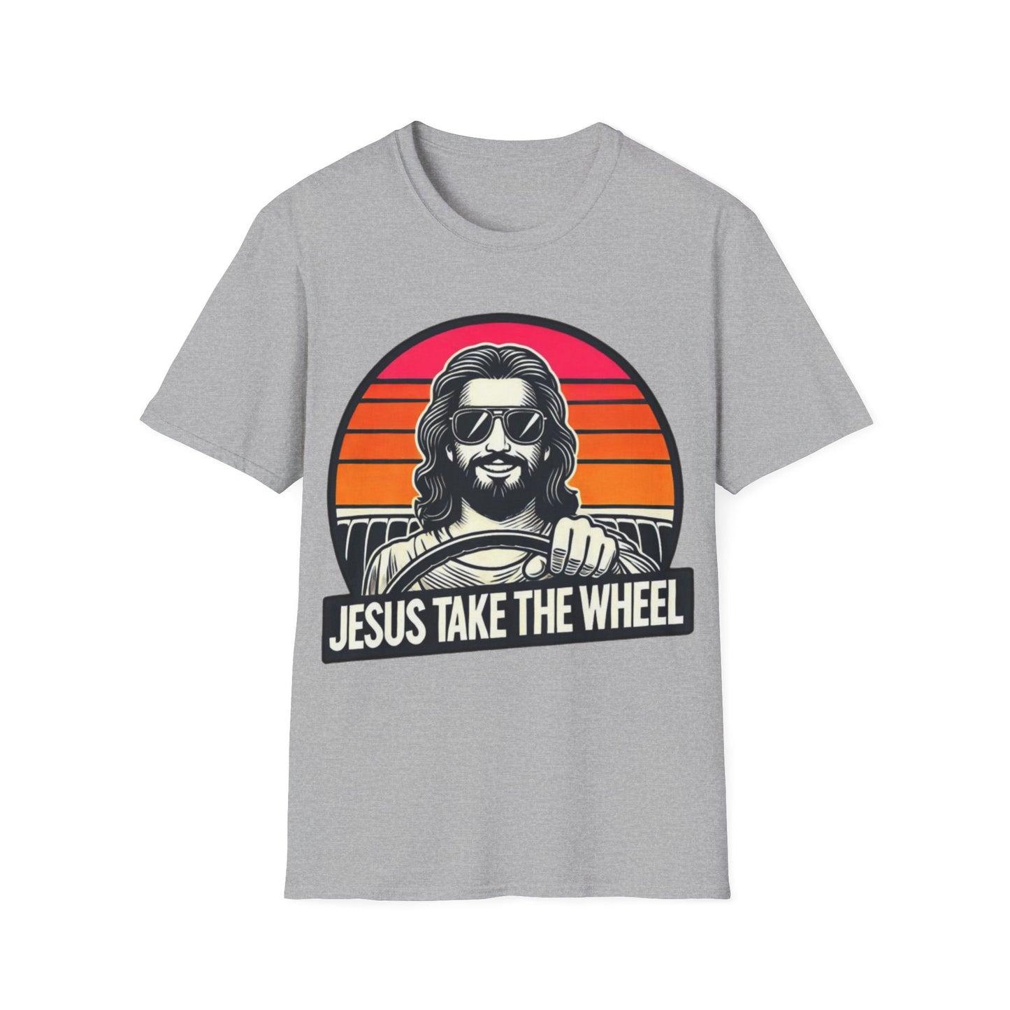 Jesus Take the Wheel T-Shirt – Retro Sunset Christian Graphic Tee
