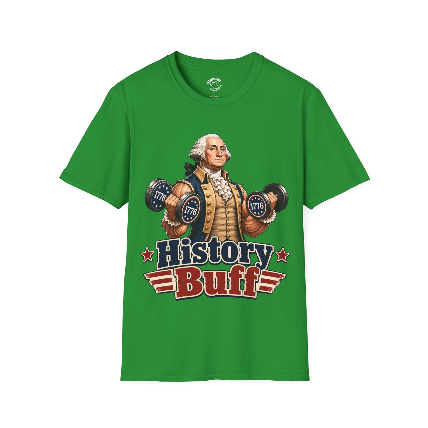 History Buff T-Shirt — George Washington Weightlifting Patriotic Tee