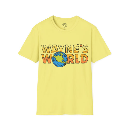Wayne's World Graphic T-Shirt — Retro 90s Globe Logo Tee