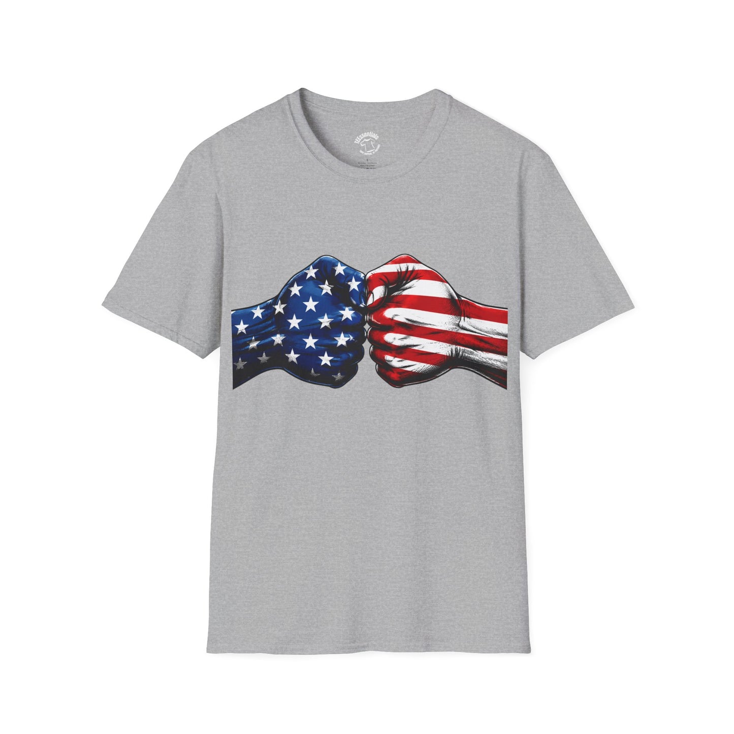 American Flag Fist Bump T-Shirt — Patriotic USA Tee