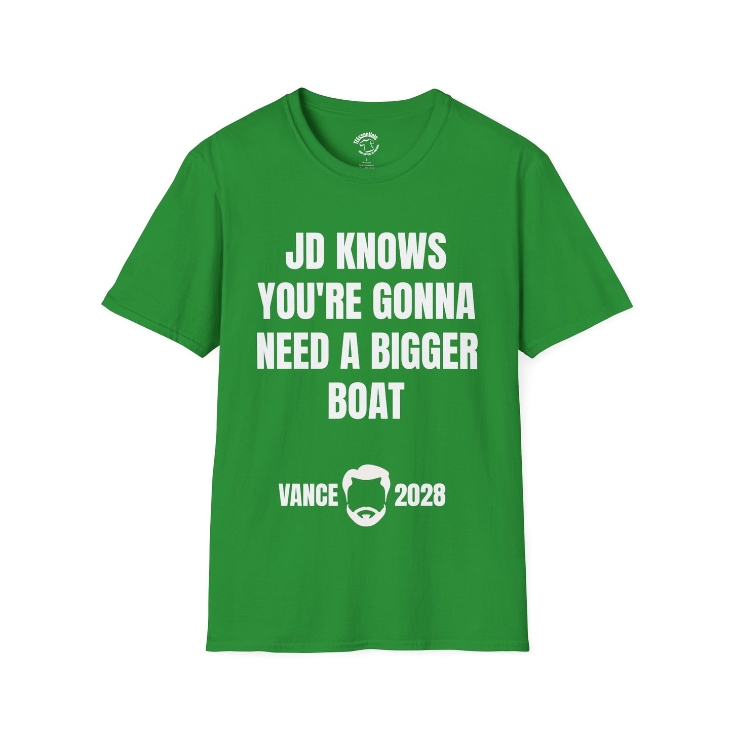Political Campaign T-Shirt — "JD Knows You're Gonna Need a Bigger Boat" Vance 2028