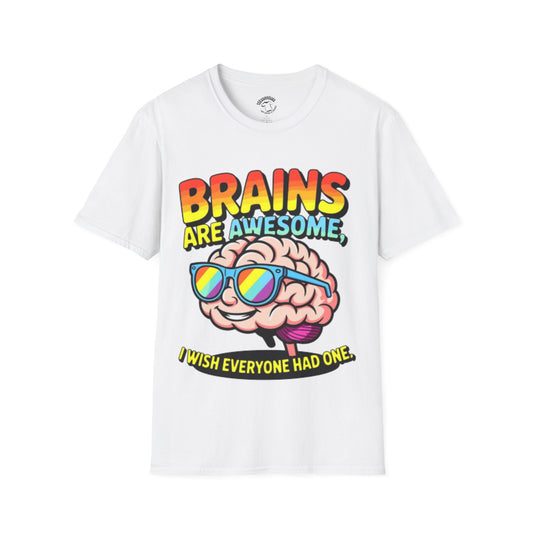 Brains Are Awesome T-Shirt — Funny Retro Brain Graphic Tee