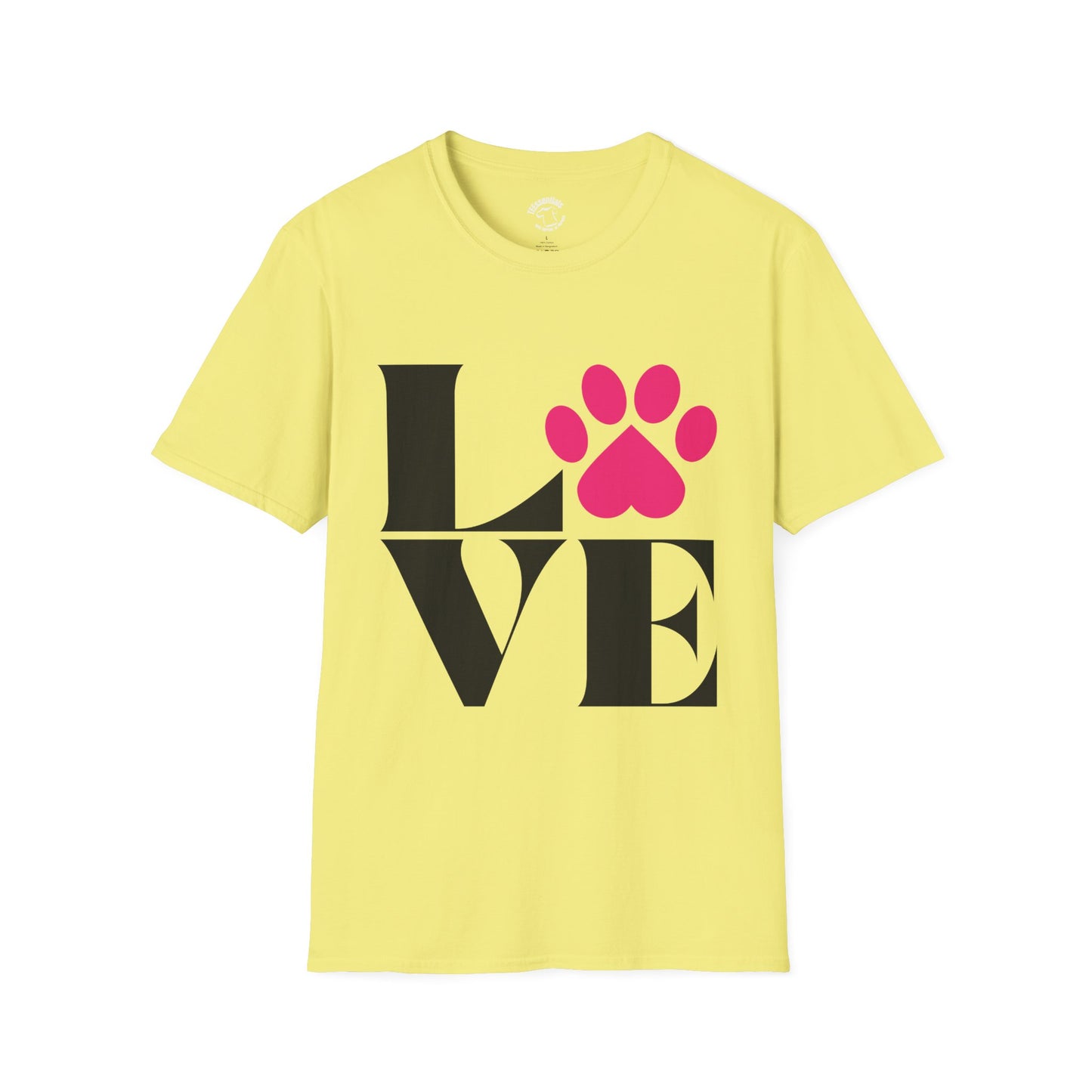 Love Paw T-Shirt — Pink Paw Print Pet Lover Tee